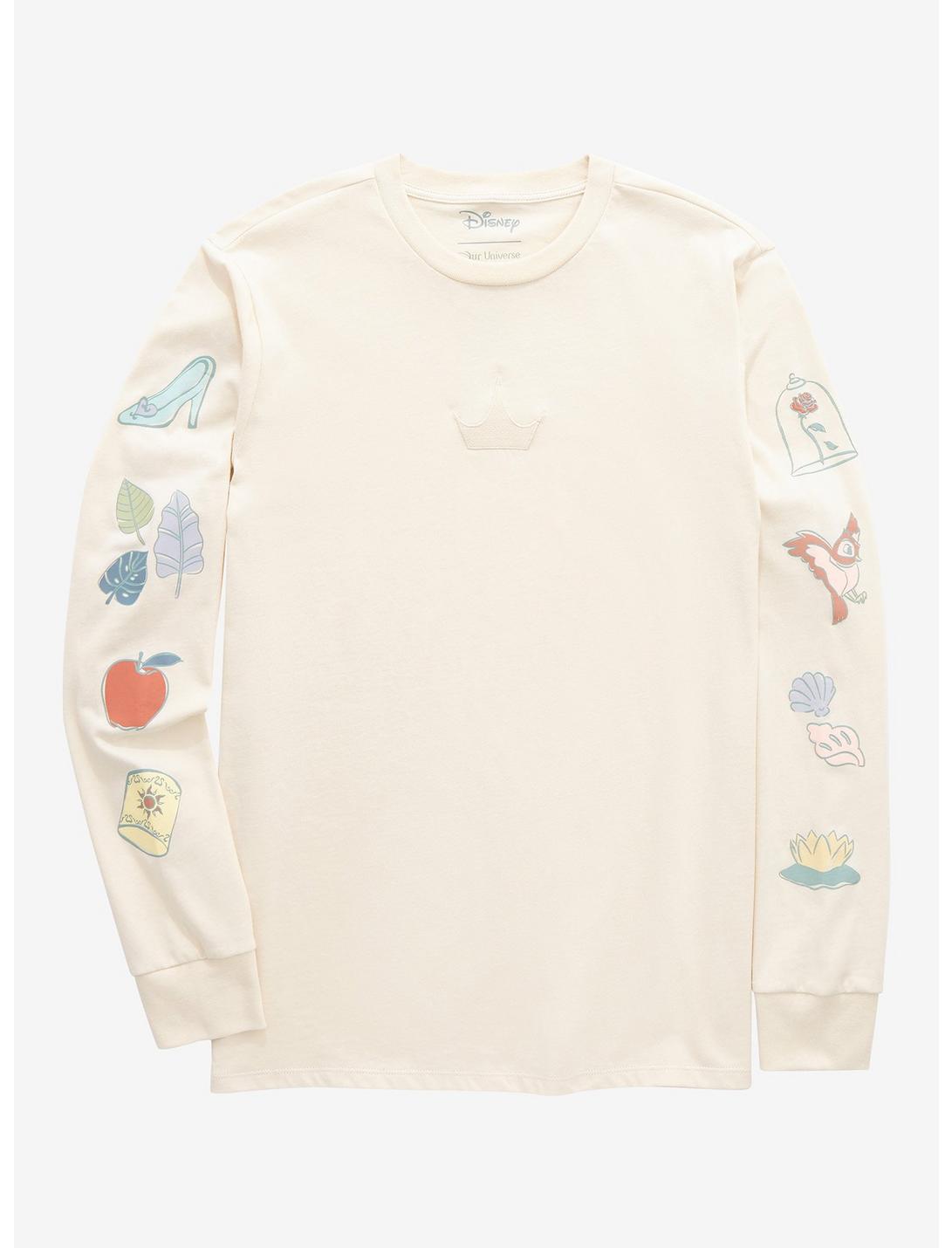 Our Universe Disney Princess Icons Long Sleeve T-Shirt - BoxLunch Exclusive, CREAM, hi-res