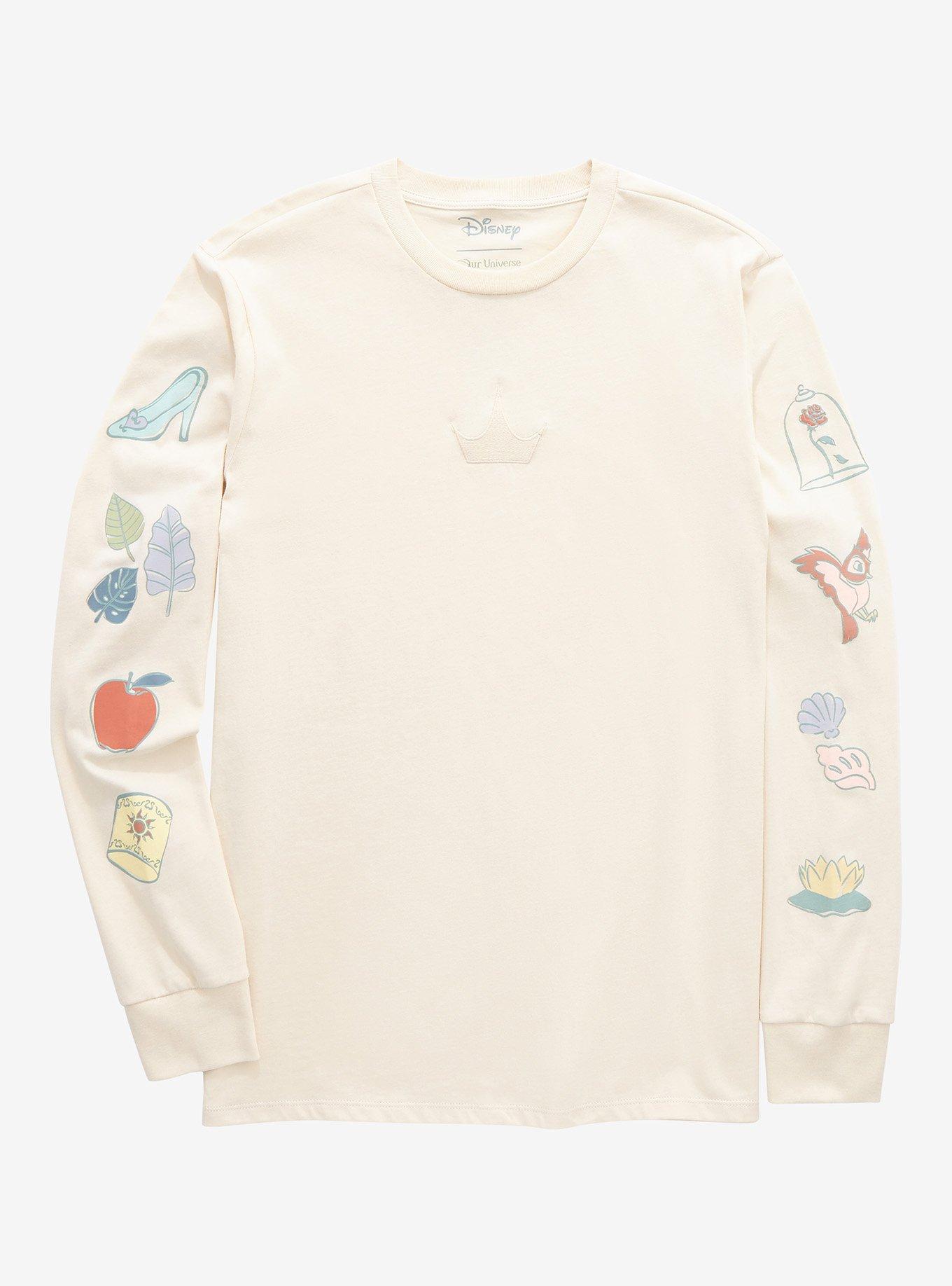 Our Universe Disney Princess Icons Long Sleeve T-Shirt - BoxLunch Exclusive, CREAM, hi-res