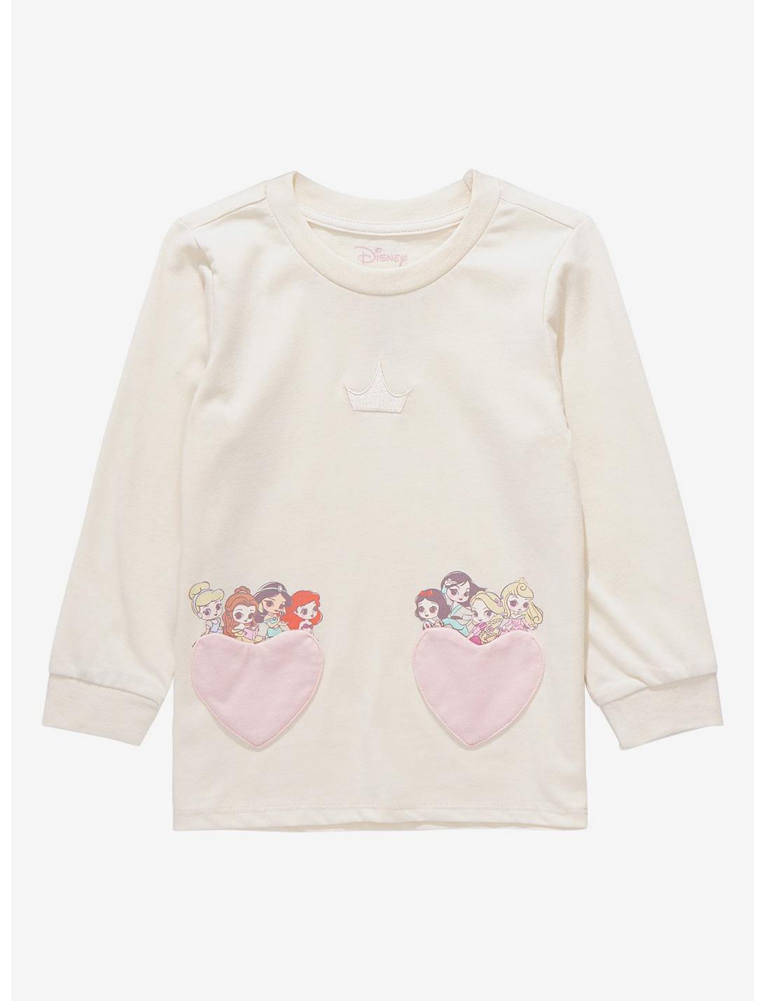 Our Universe Disney Princess Heart Pockets Long Sleeve Toddler T-Shirt - BoxLunch Exclusive, CREAM, hi-res