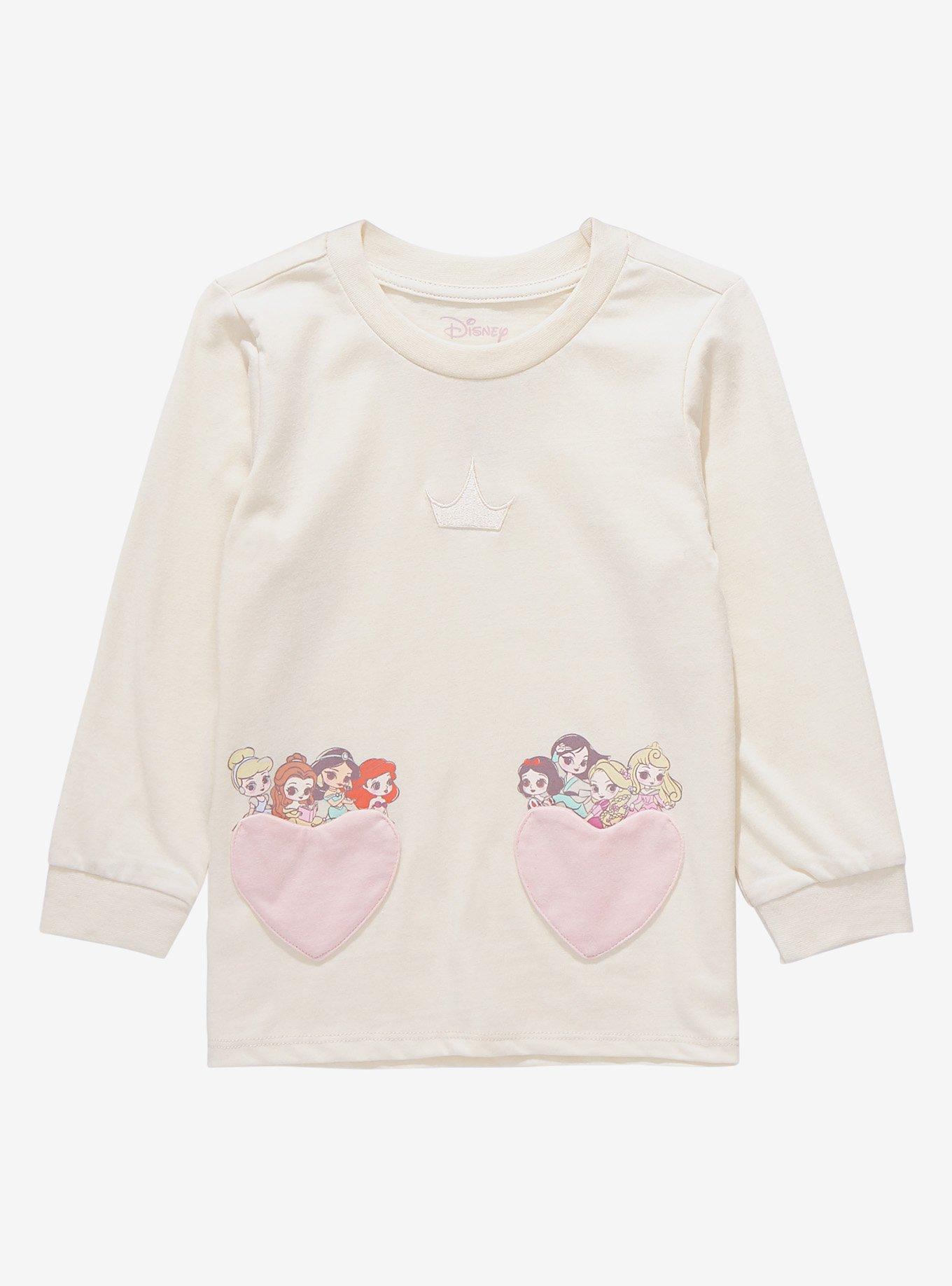 Our Universe Disney Princess Heart Pockets Long Sleeve Toddler T-Shirt - BoxLunch Exclusive, CREAM, hi-res