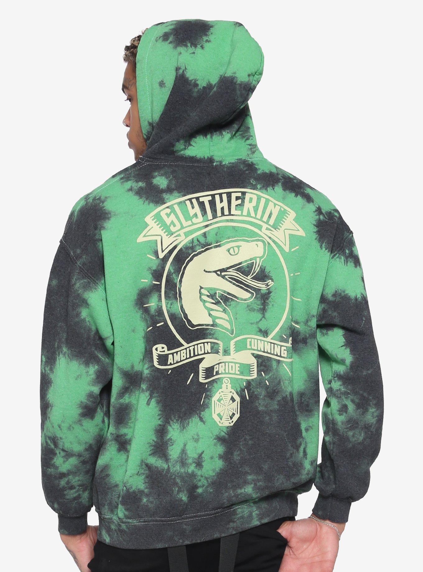 Harry Potter Womens' Hogwarts Houses Tie Dye Hooded Jogger Set-Slytherin  (XS) 