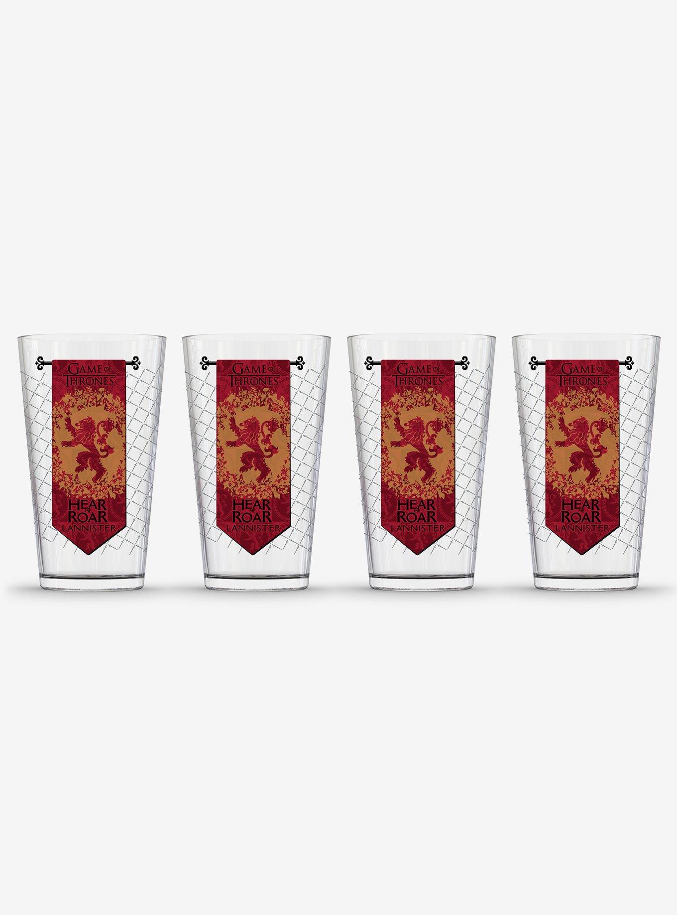 Game Of Thrones Lannister Banner Pint Glass 4 Pack, , hi-res