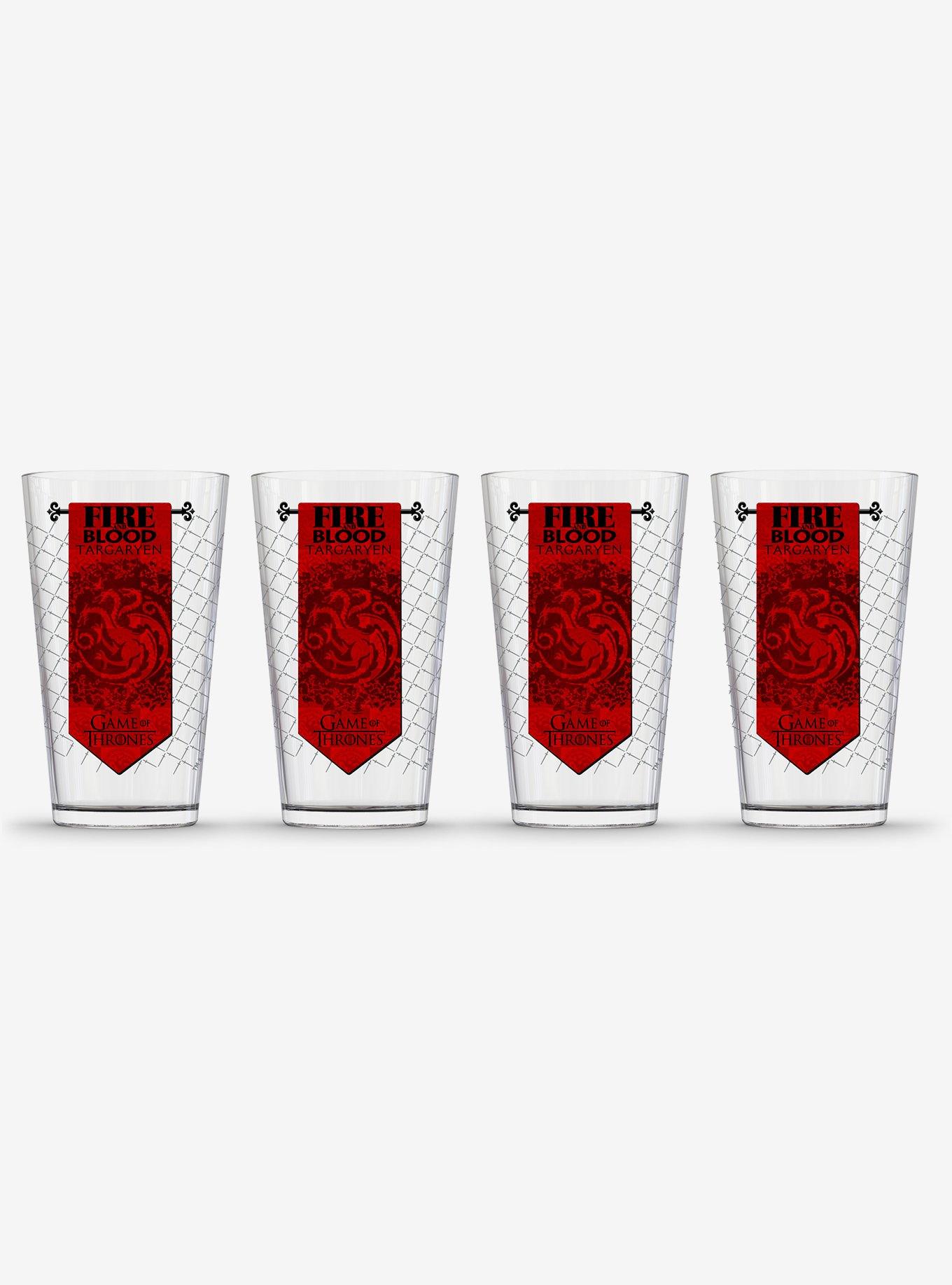 Game Of Thrones Targaryen Banner Pint Glass 4 Pack, , hi-res