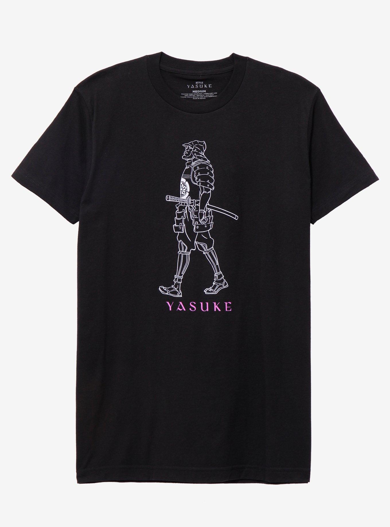 Yasuke Black Samurai Outline T-Shirt, BLACK, hi-res