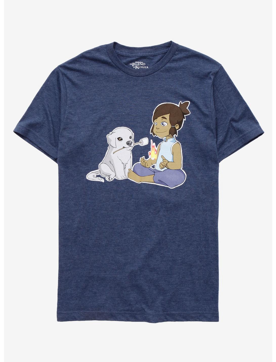 The Legend of Korra Young Korra with Naga T-Shirt - BoxLunch Exclusive, NAVY, hi-res