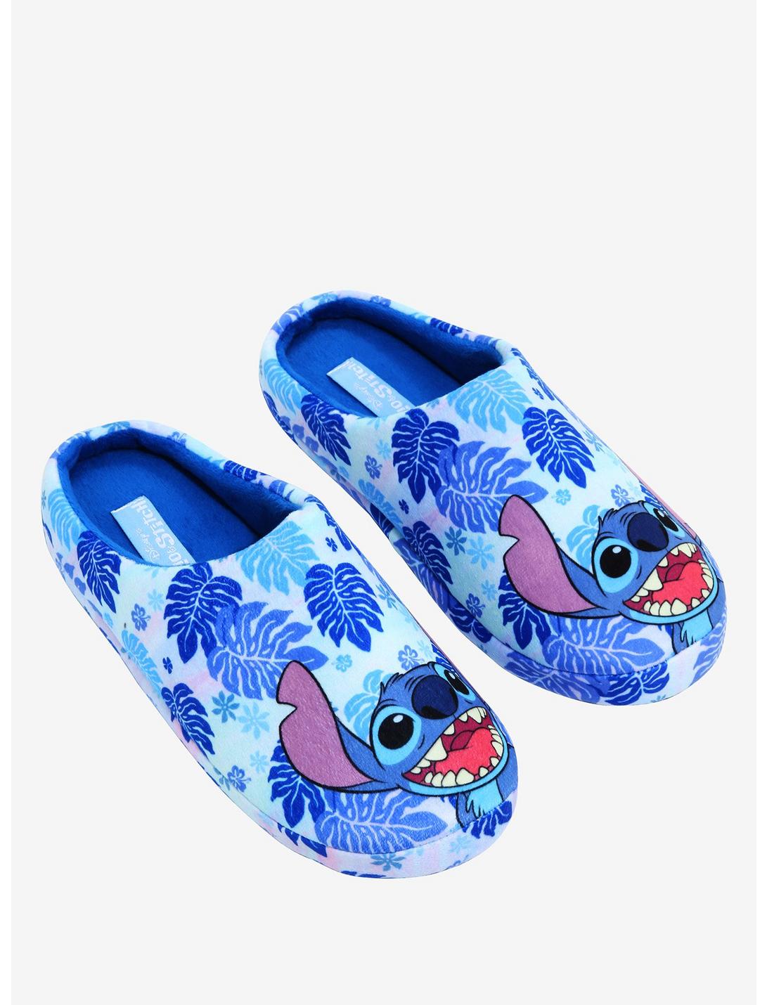Disney Lilo & Stitch Tropical Slippers - BoxLunch Exclusive, BLUE, hi-res