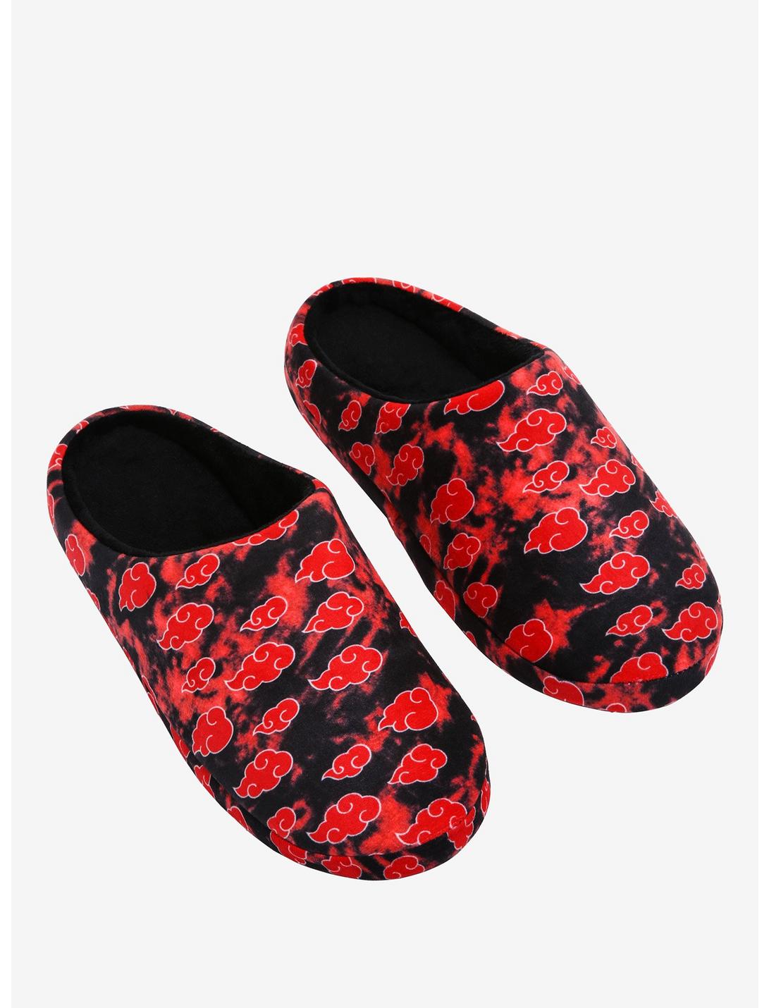 Naruto Shippuden Akatsuki Cloud Slippers - BoxLunch Exclusive, RED, hi-res