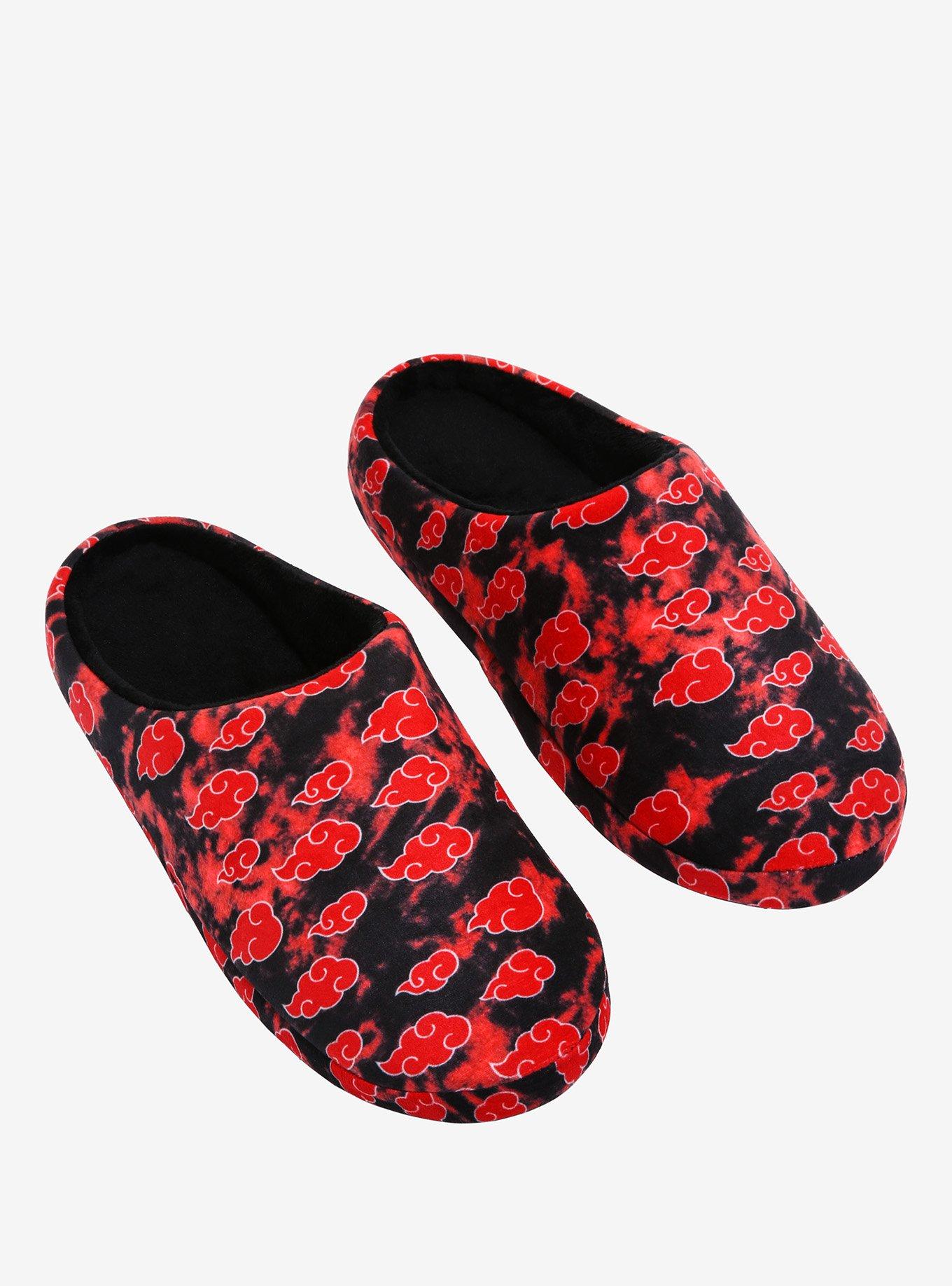 Naruto Shippuden Akatsuki Cloud Slippers - BoxLunch Exclusive, RED, hi-res
