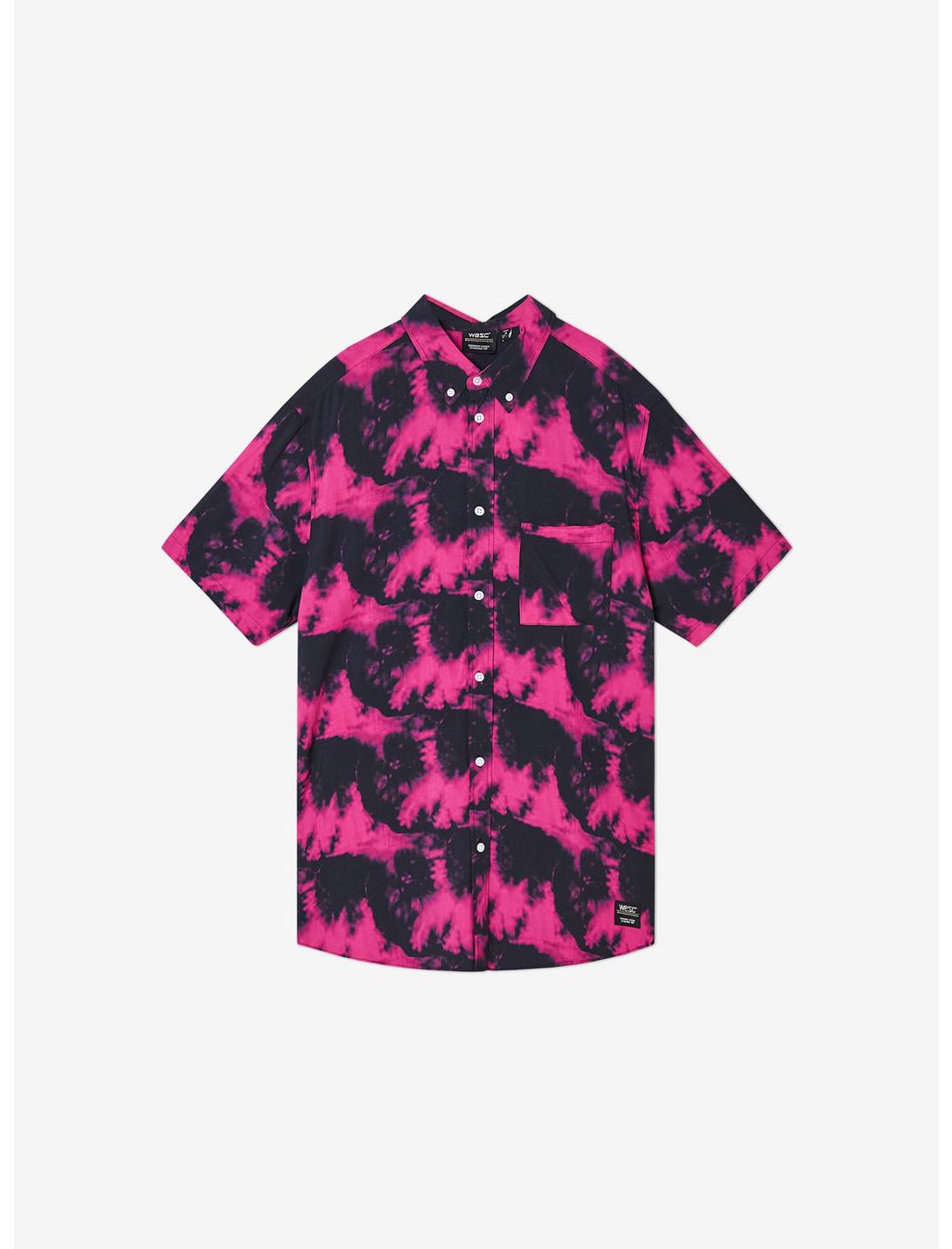 WeSC Oden Pink Tie Dye Woven Button-Up, PINK, hi-res