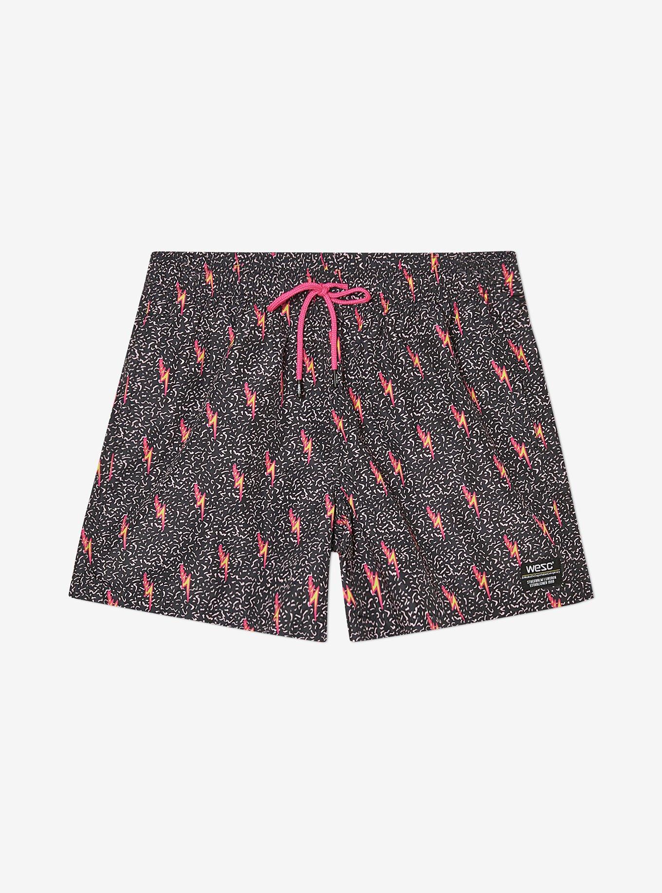WeSC Zack Static Noise Swim Trunks, BLACK, hi-res