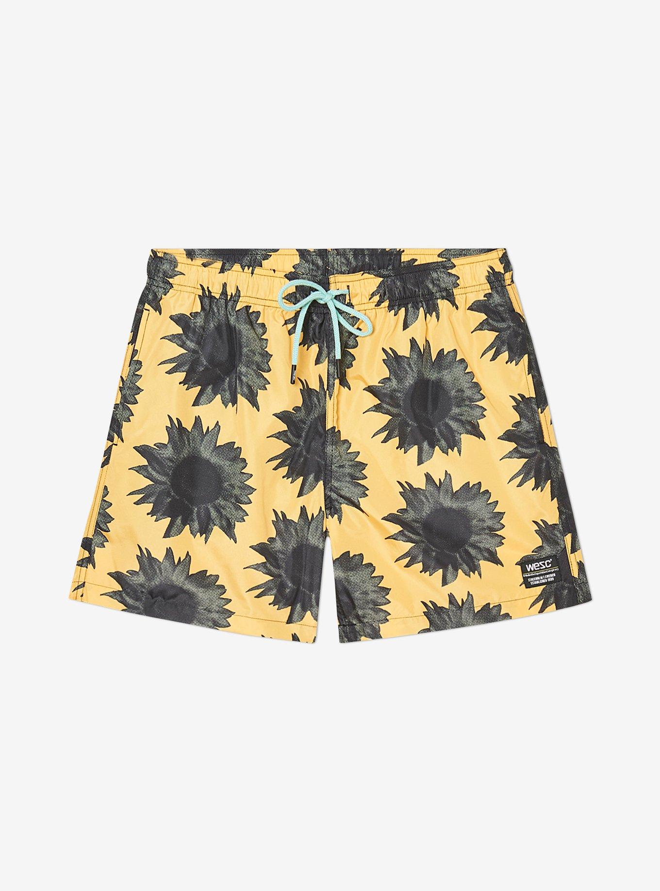 WeSC Zack Sunflower Swim Trunks, YELLOW, hi-res