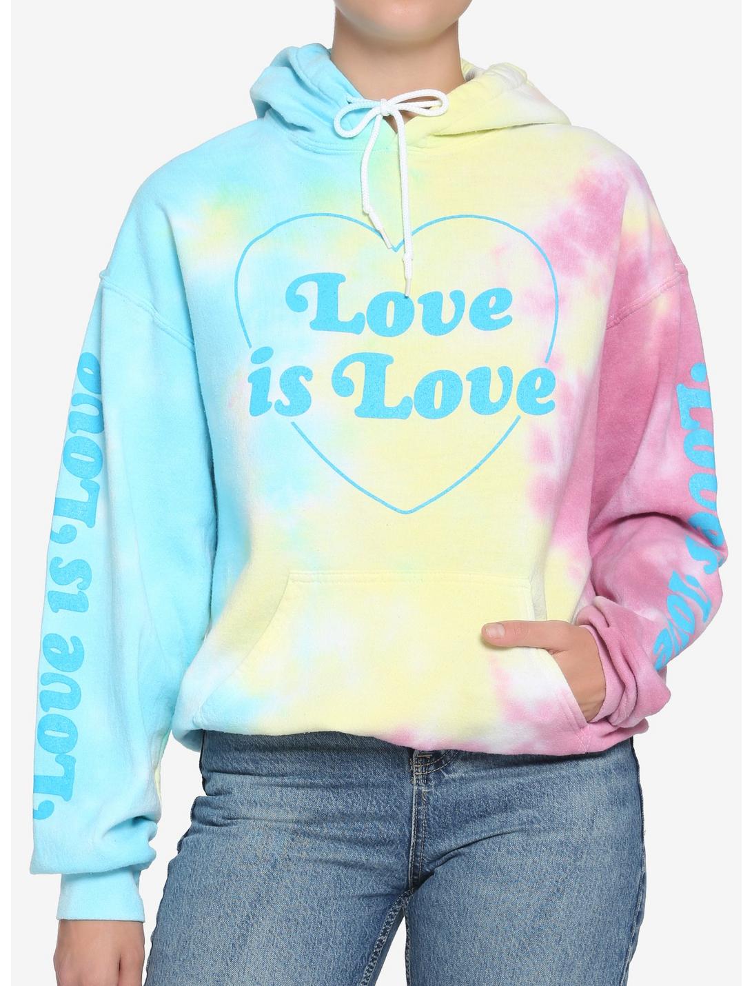 Pastel Love Is Love Tie-Dye Girls Hoodie, MULTI, hi-res