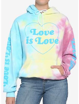 Pastel Love Is Love Tie-Dye Girls Hoodie, , hi-res