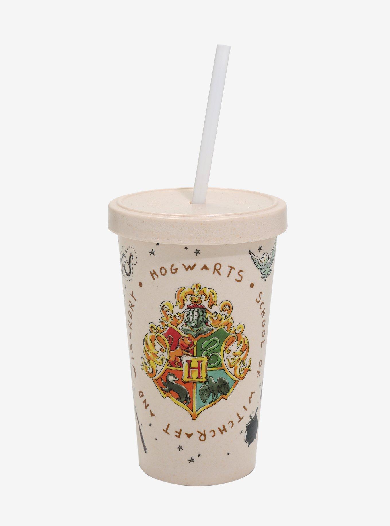 Harry Potter Hogwarts Symbol Diamond Travel Mug with Straw