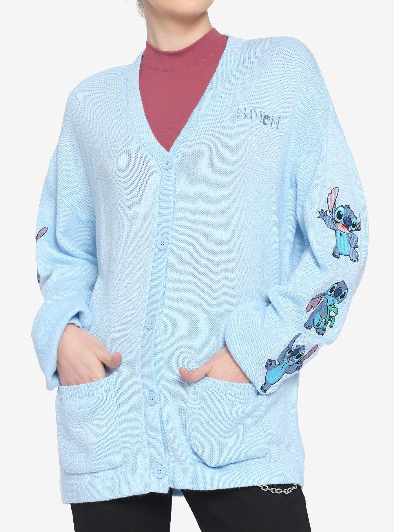 Disney Lilo & Stitch Embroidered Sleeve Girls Cardigan, MULTI, hi-res