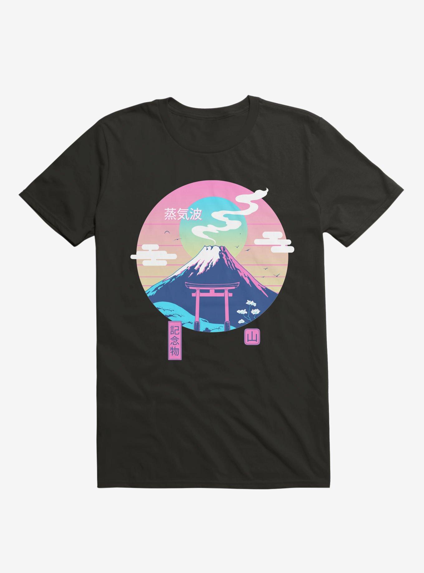 Fuji Wave Black T-Shirt, BLACK, hi-res