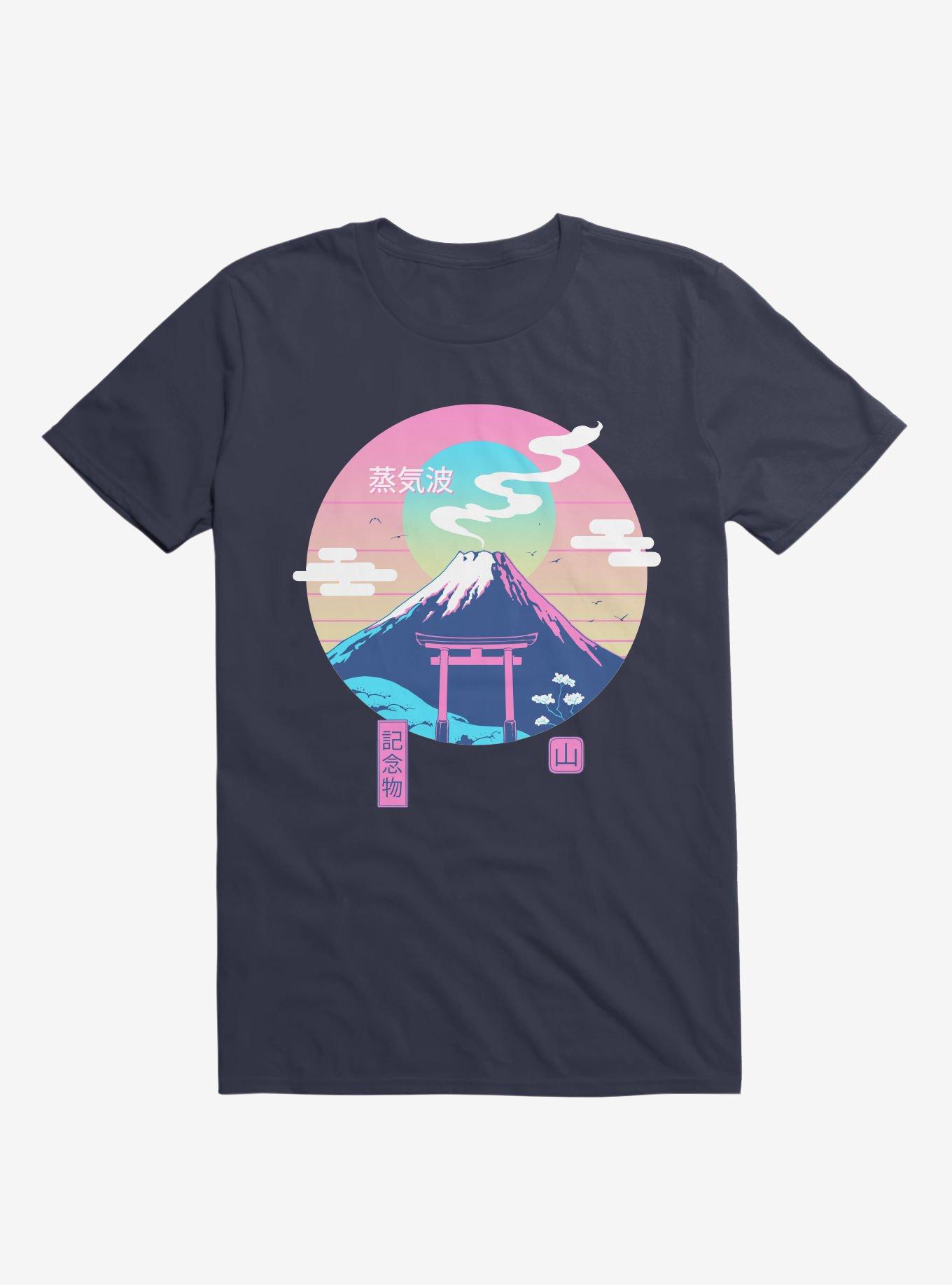 Fuji Wave Navy Blue T-Shirt, NAVY, hi-res