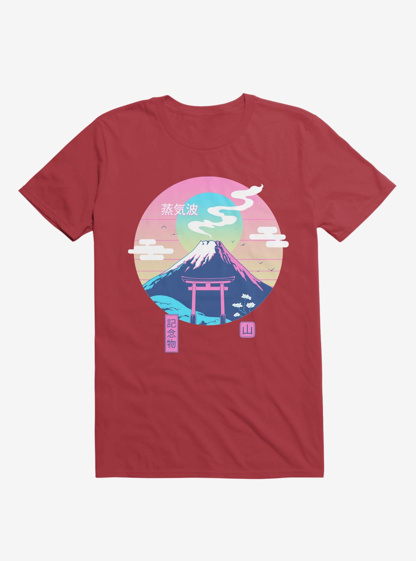 Fuji Wave Red T-Shirt, RED, hi-res