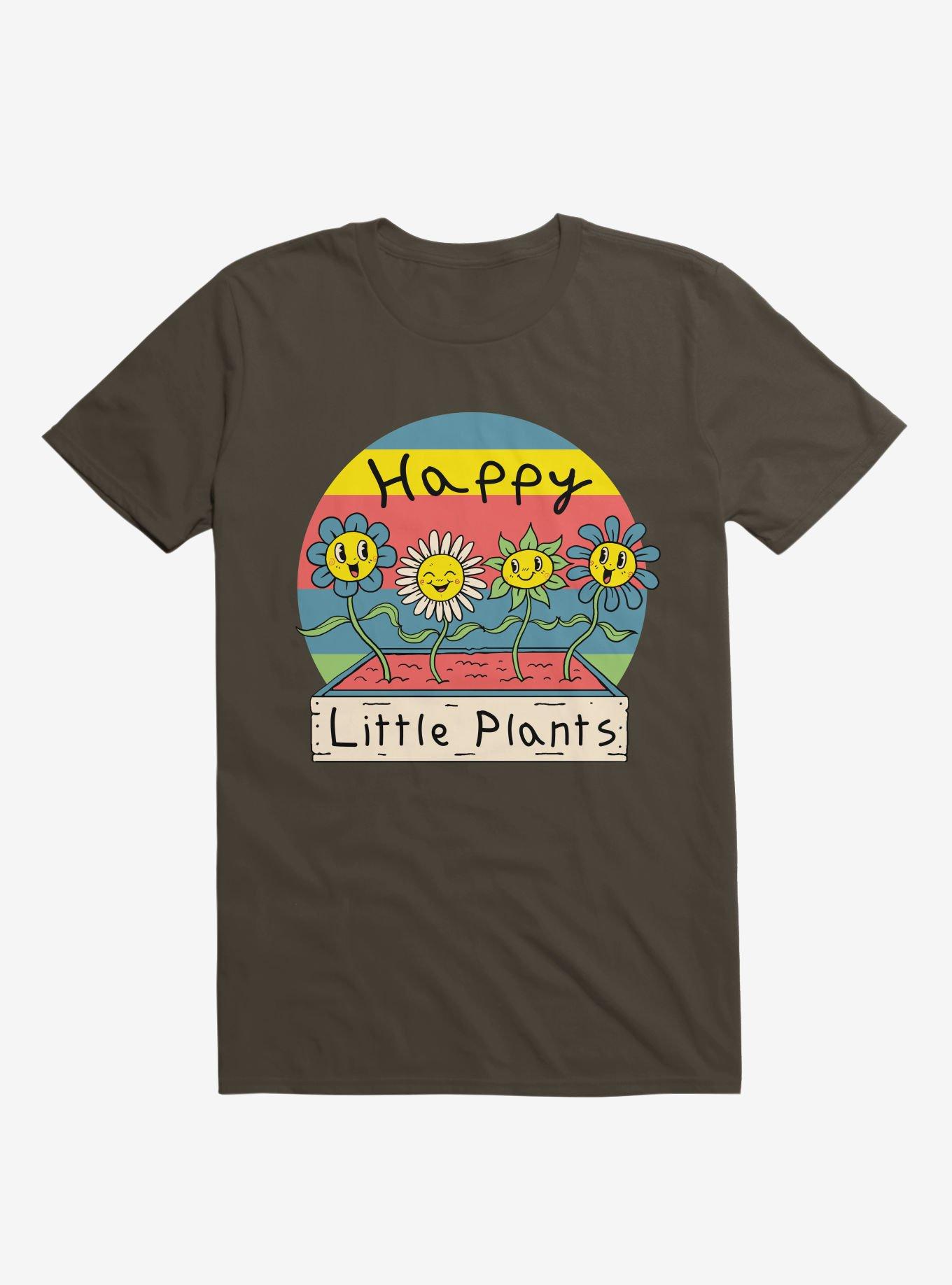 Happy Little Plants Brown T-Shirt, , hi-res