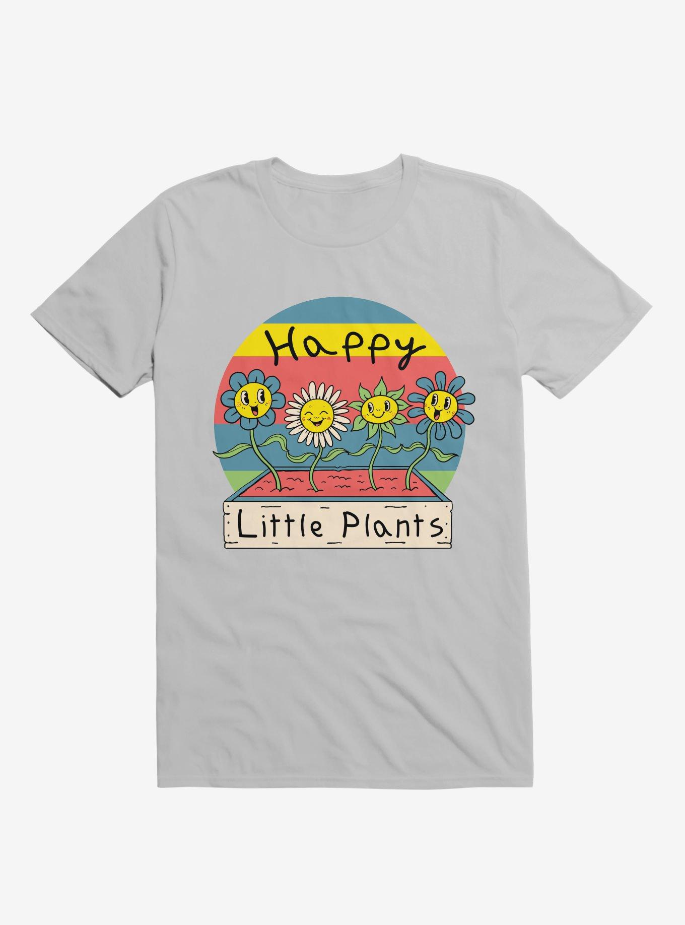 Happy Little Plants Ice Grey T-Shirt, ICE GREY, hi-res