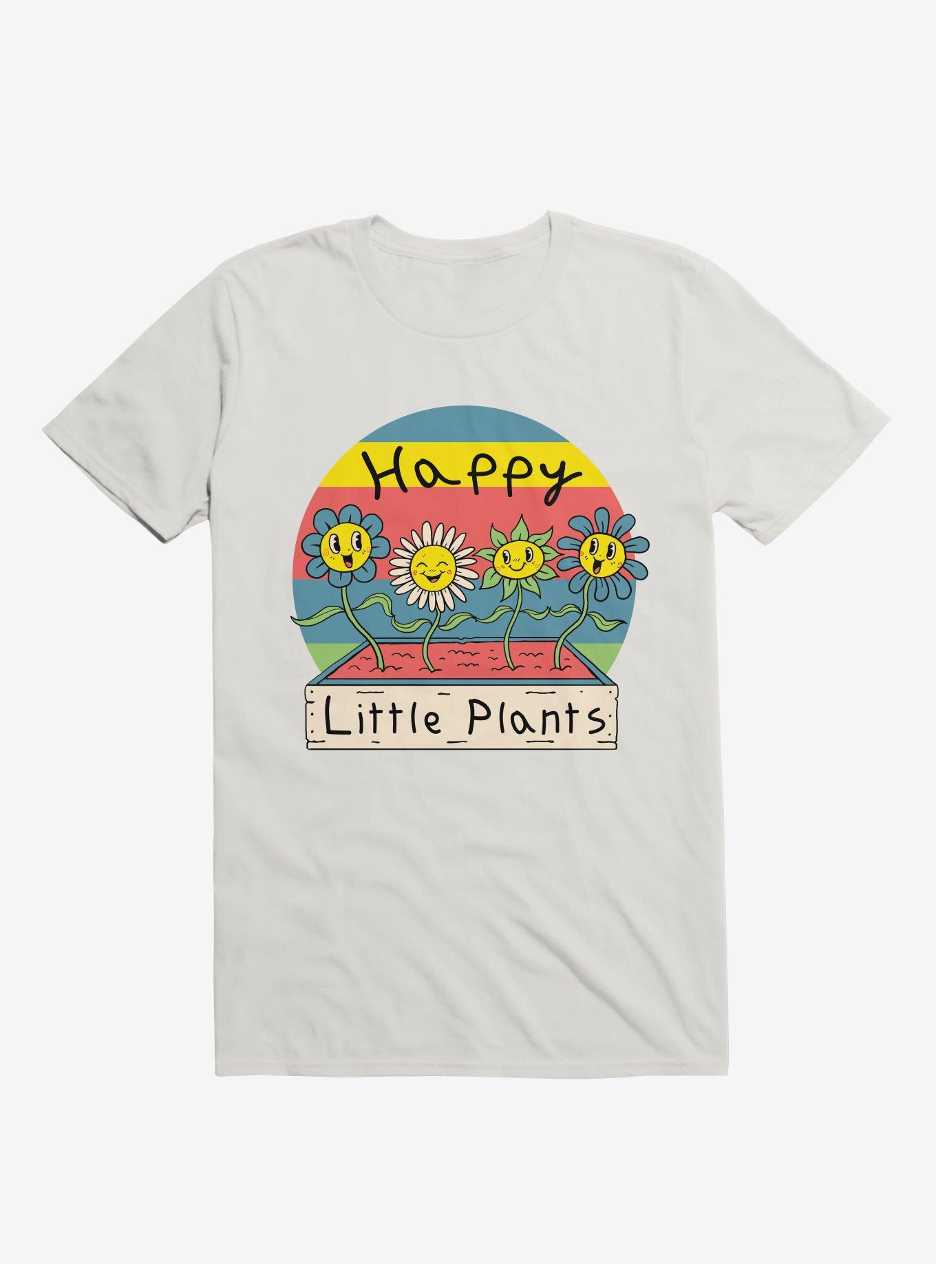Happy Little Plants White T-Shirt, WHITE, hi-res