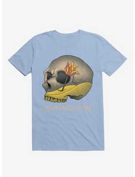 Memento Mori Flower Skull Light Blue T-Shirt, , hi-res