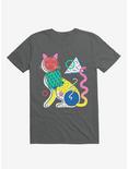 Memphis Cat Design Charcoal Grey T-Shirt, CHARCOAL, hi-res