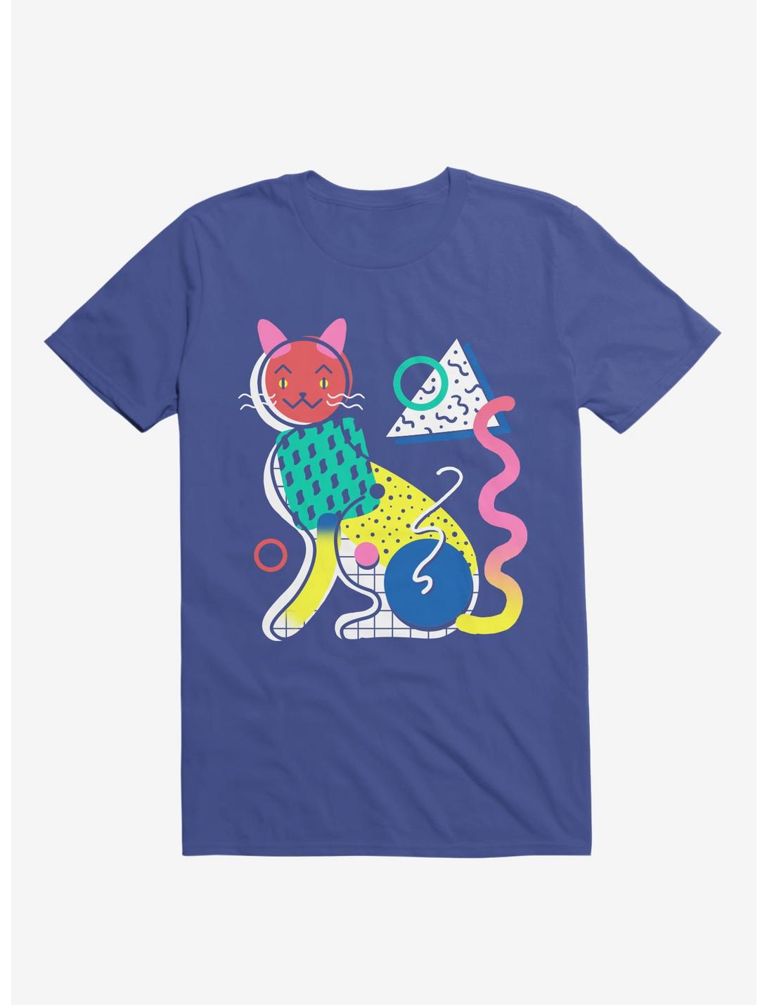 Memphis Cat Design Royal Blue T-Shirt, ROYAL, hi-res