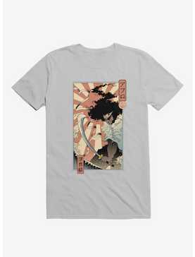 Samurai Sword Ocean Ukiyo-E Ice Grey T-Shirt, , hi-res