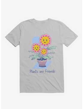 Plants Are Friends! Happy Flowers Ice Grey T-Shirt, , hi-res