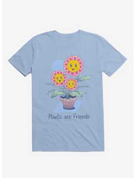 Plants Are Friends! Happy Flowers Light Blue T-Shirt, , hi-res