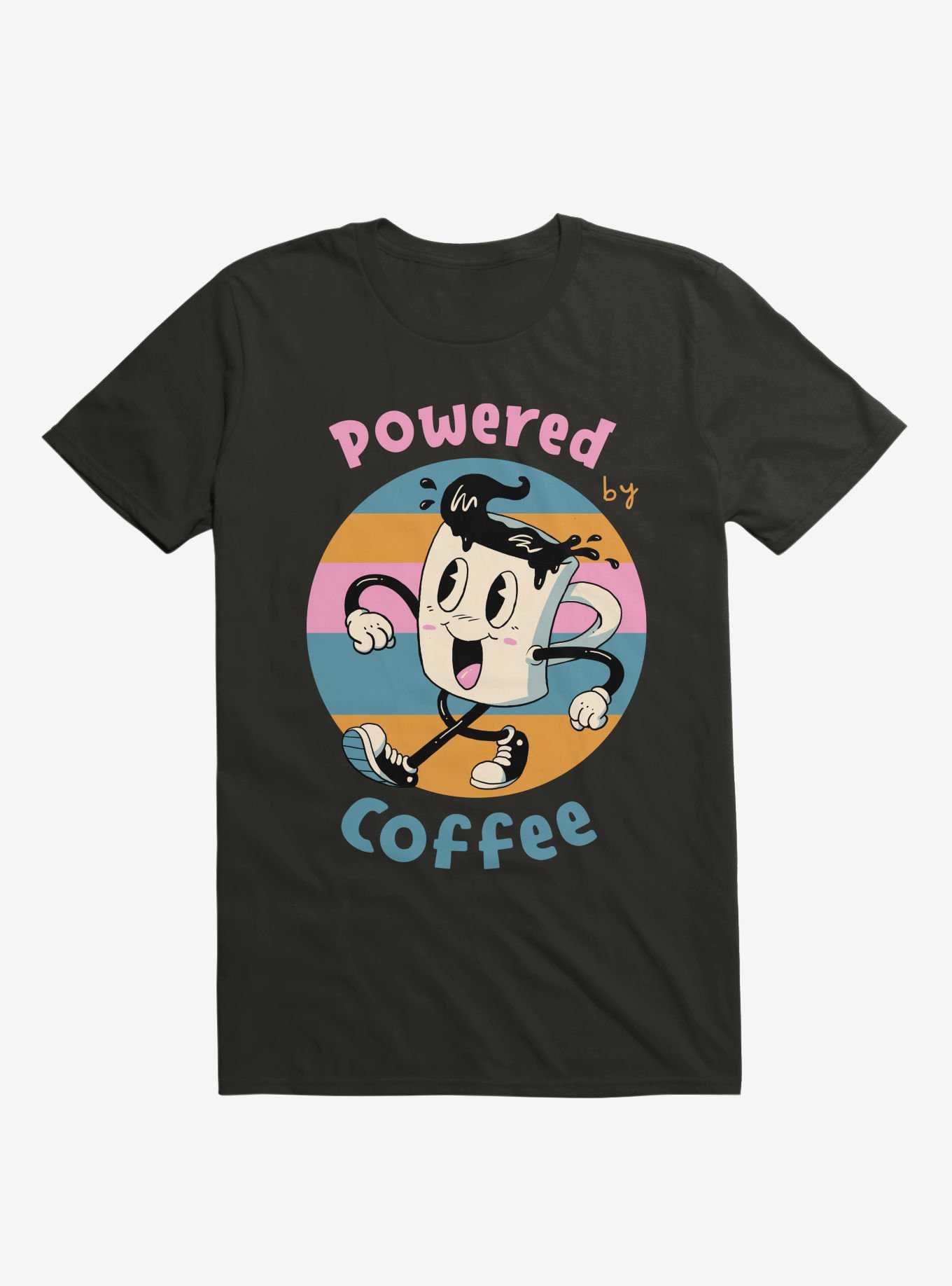 Powered By Coffee Black T-Shirt, , hi-res