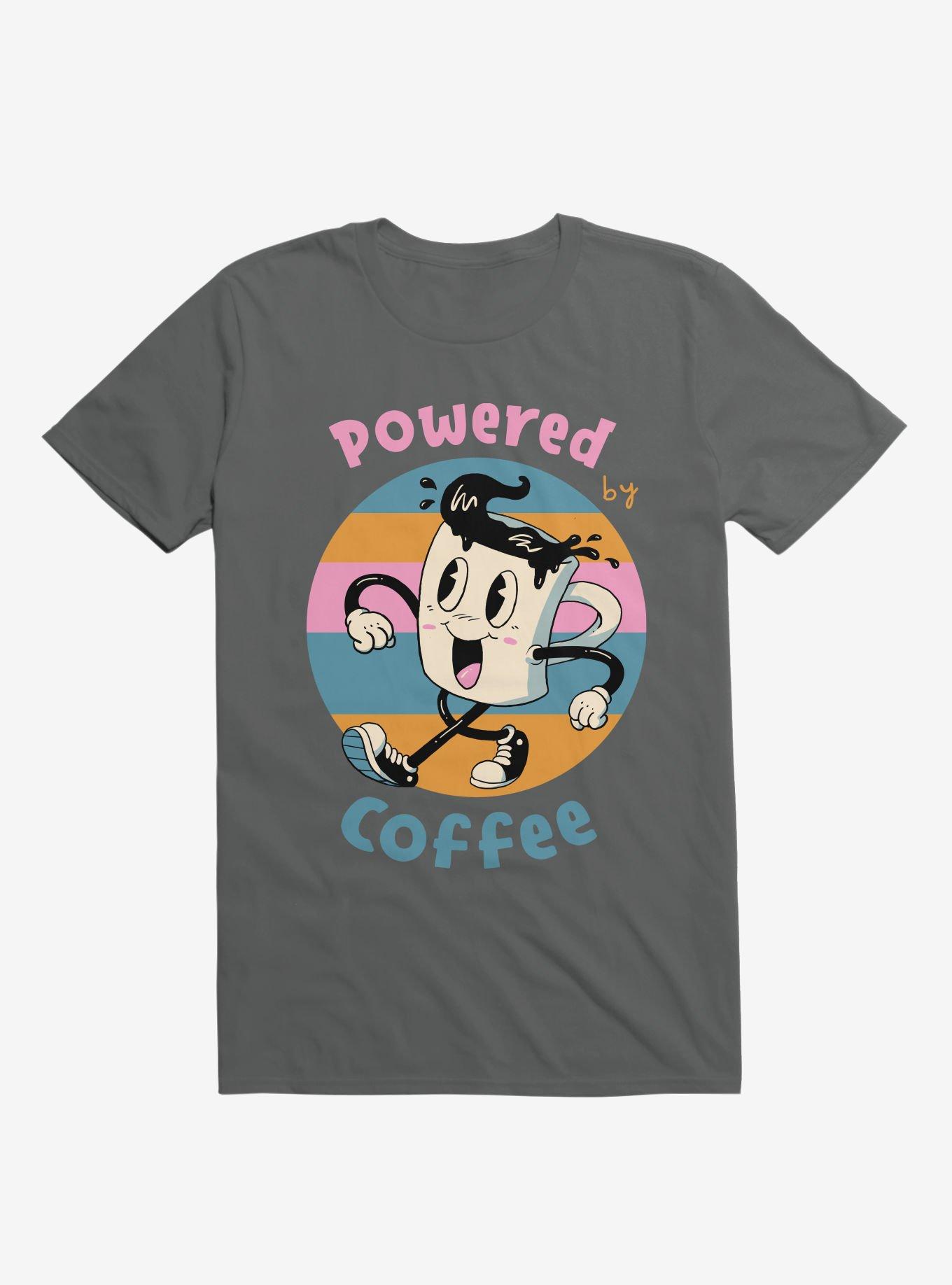 Powered By Coffee Charcoal Grey T-Shirt, CHARCOAL, hi-res