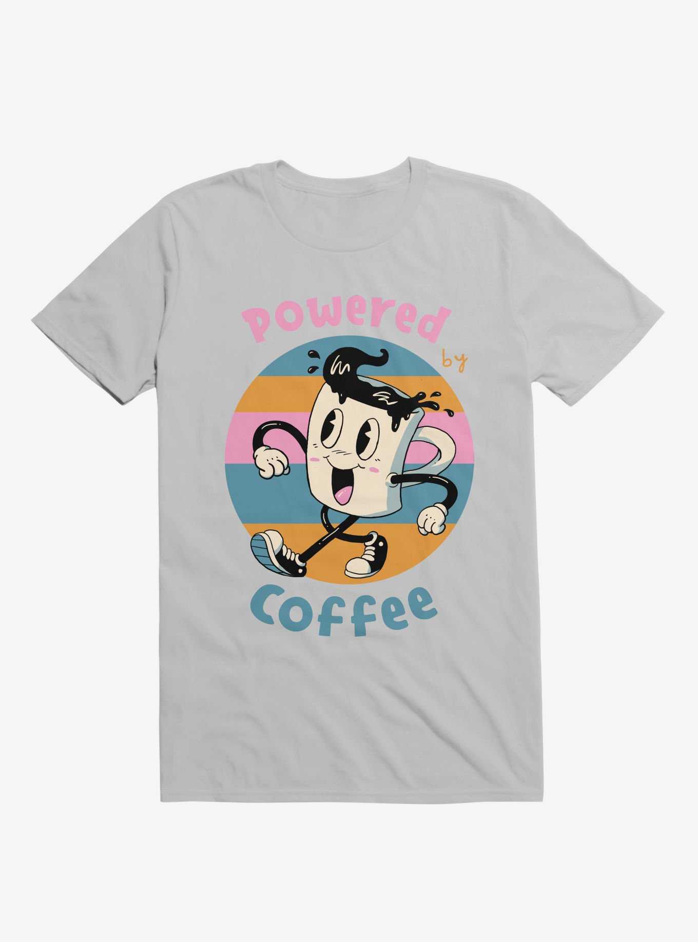 Powered By Coffee Ice Grey T-Shirt, , hi-res