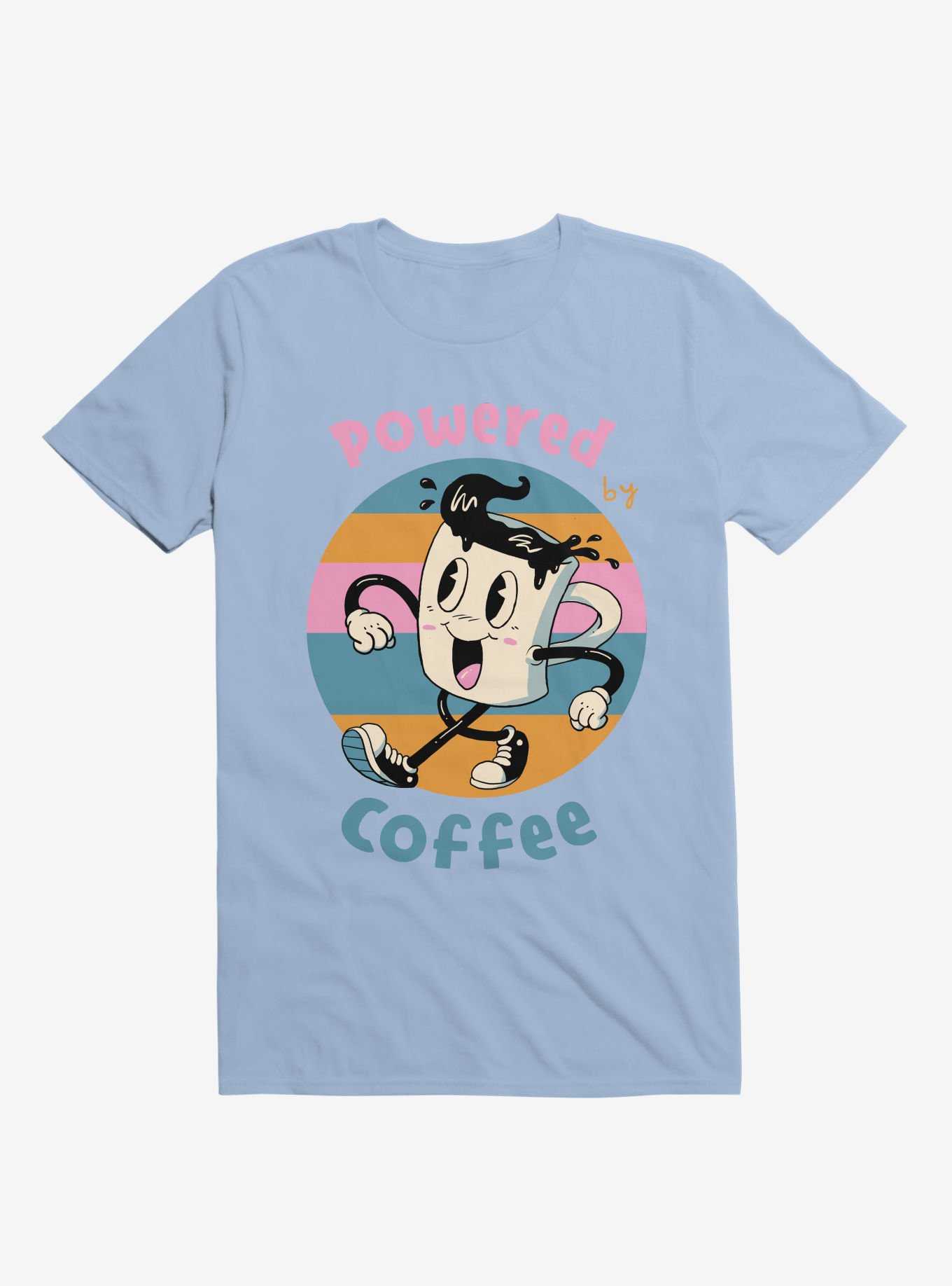 Powered By Coffee Light Blue T-Shirt, , hi-res