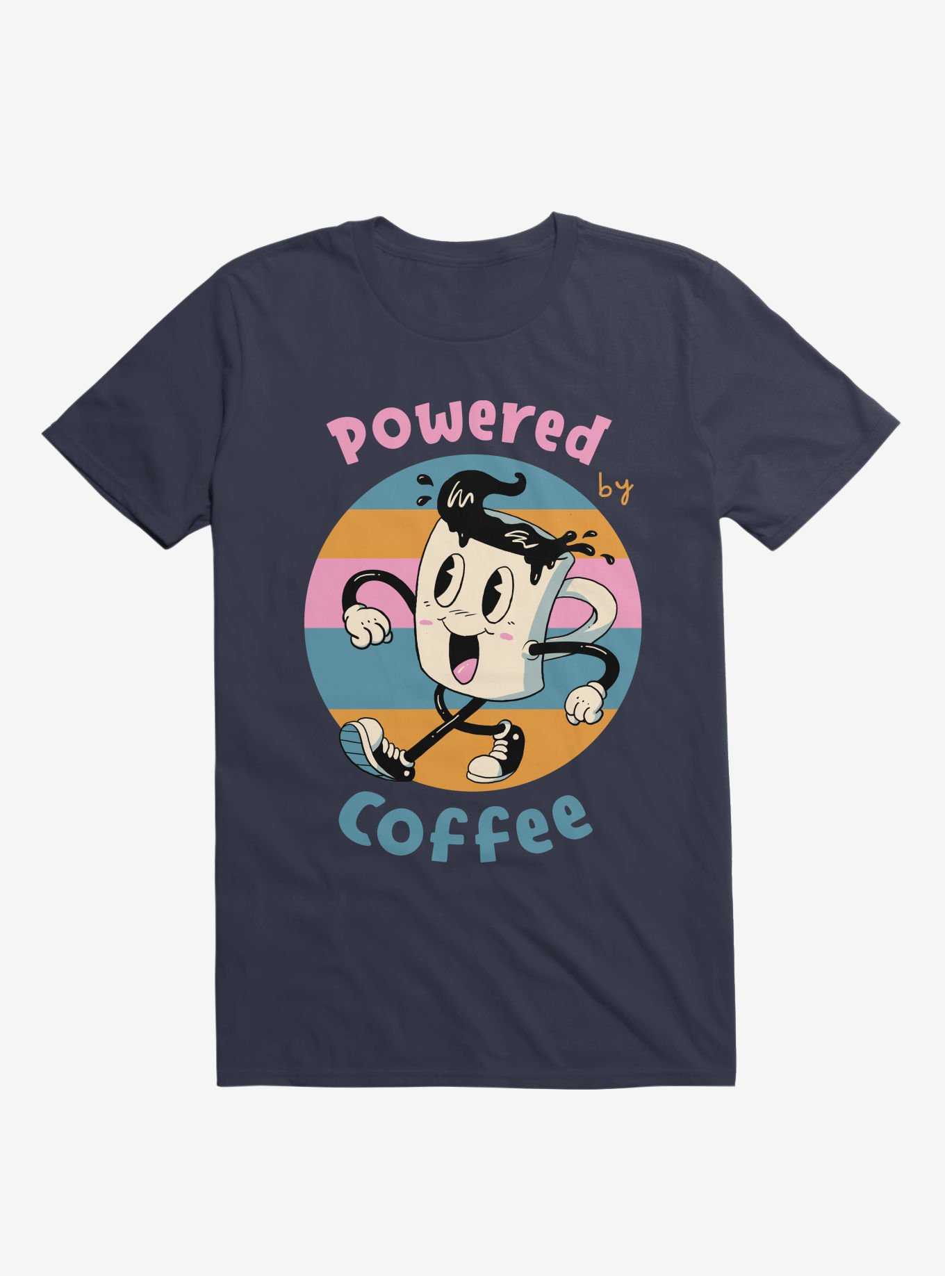 Powered By Coffee Navy Blue T-Shirt, , hi-res