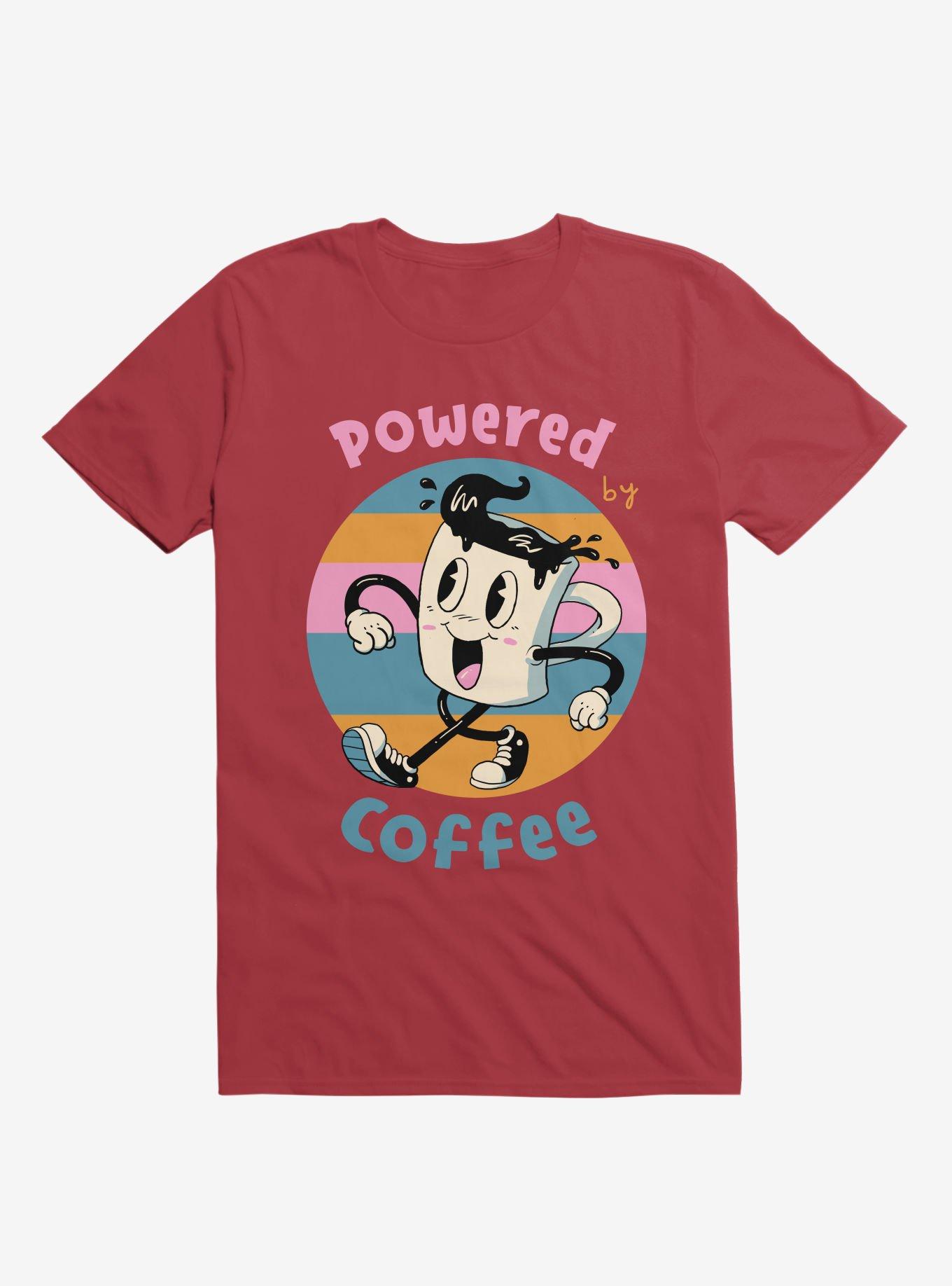 Powered By Coffee Red T-Shirt, RED, hi-res
