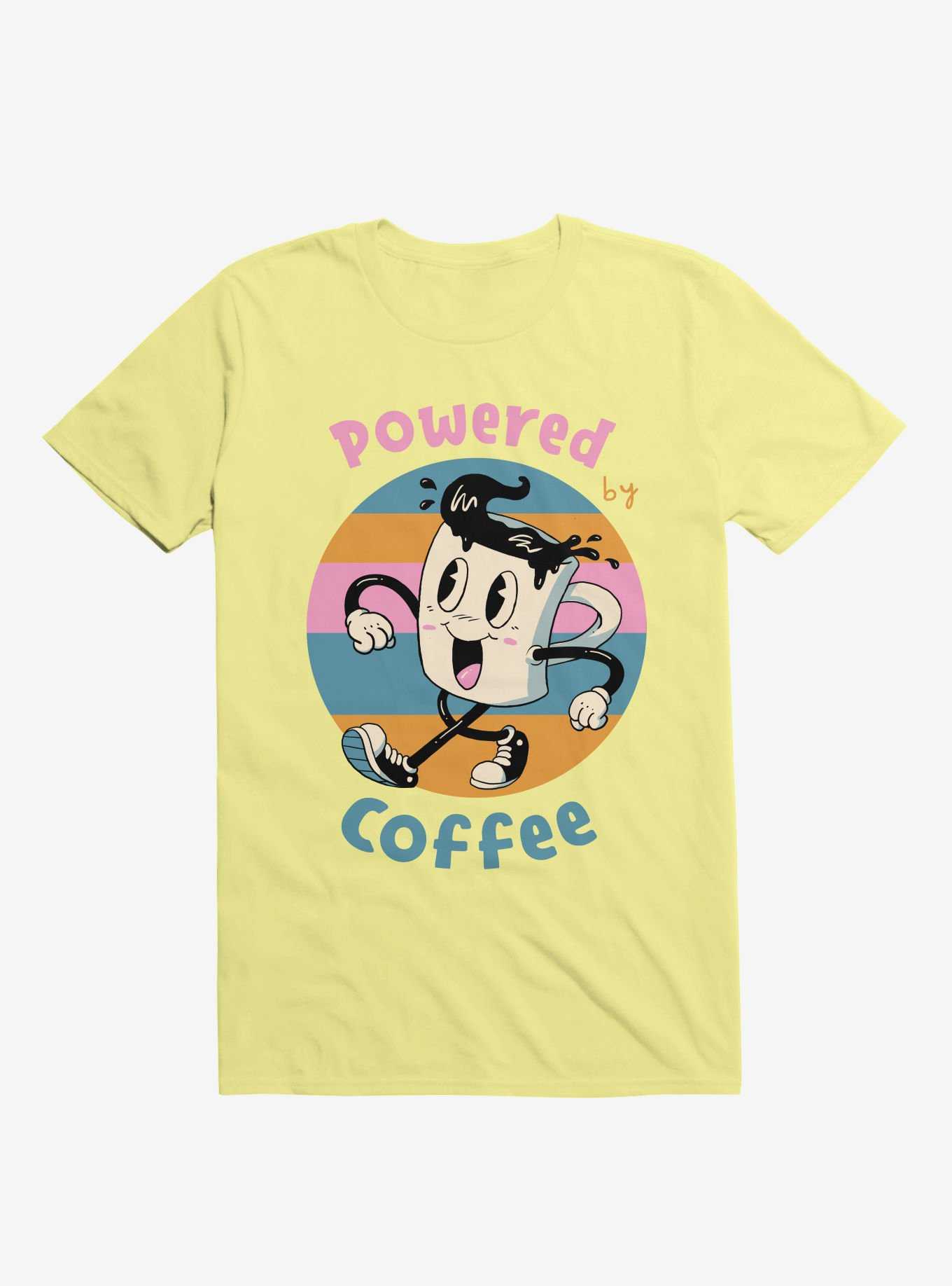 Powered By Coffee Corn Silk Yellow T-Shirt, , hi-res