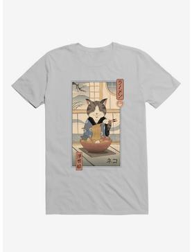 Cat Neko Ramen Ukiyo-E Ice Grey T-Shirt, , hi-res