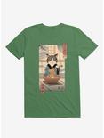 Cat Neko Ramen Ukiyo-E Kelly Green T-Shirt, KELLY GREEN, hi-res