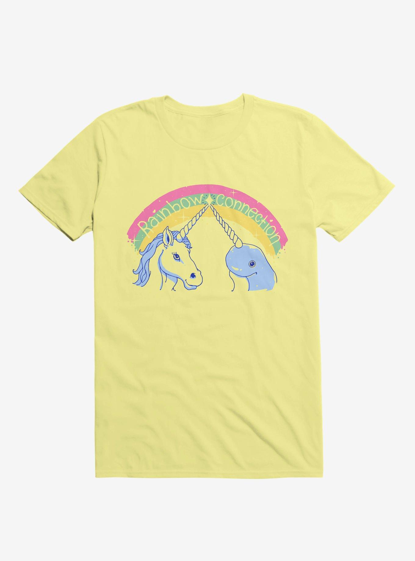 Rainbow Connection Unicorn And Narwhal Corn Silk Yellow T-Shirt