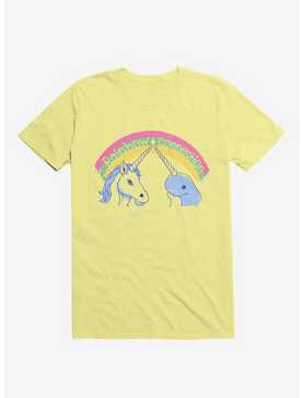 Rainbow Connection Unicorn And Narwhal Corn Silk Yellow T-Shirt, , hi-res