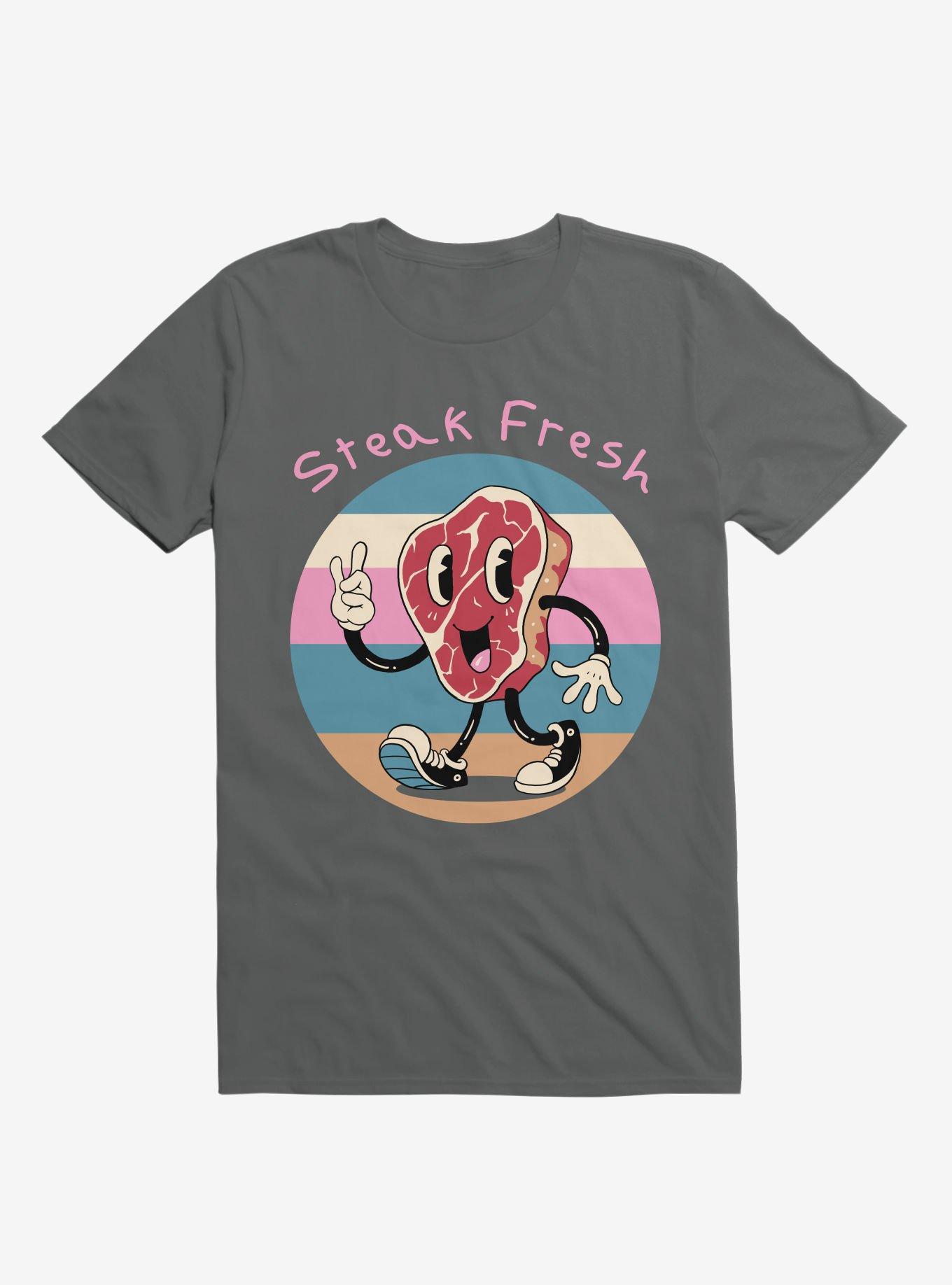 Steak Fresh! Charcoal Grey T-Shirt, CHARCOAL, hi-res