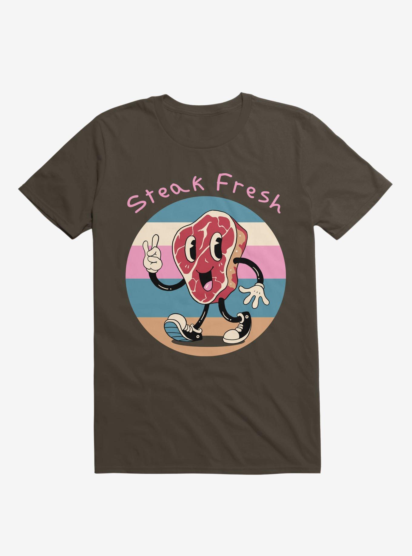 Steak Fresh! Brown T-Shirt, BROWN, hi-res