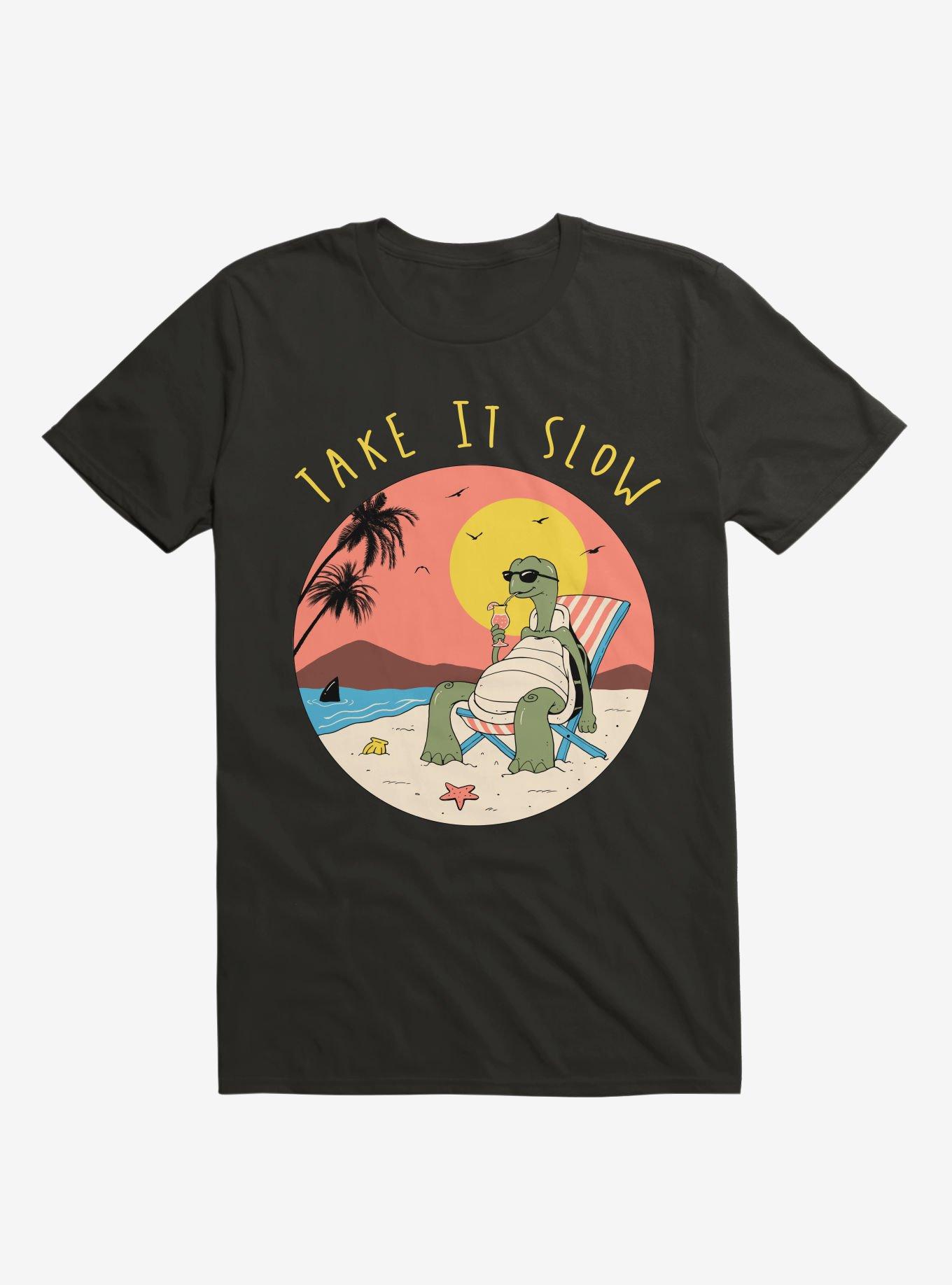 Take It Slow! Turtle Beach Black T-Shirt, , hi-res