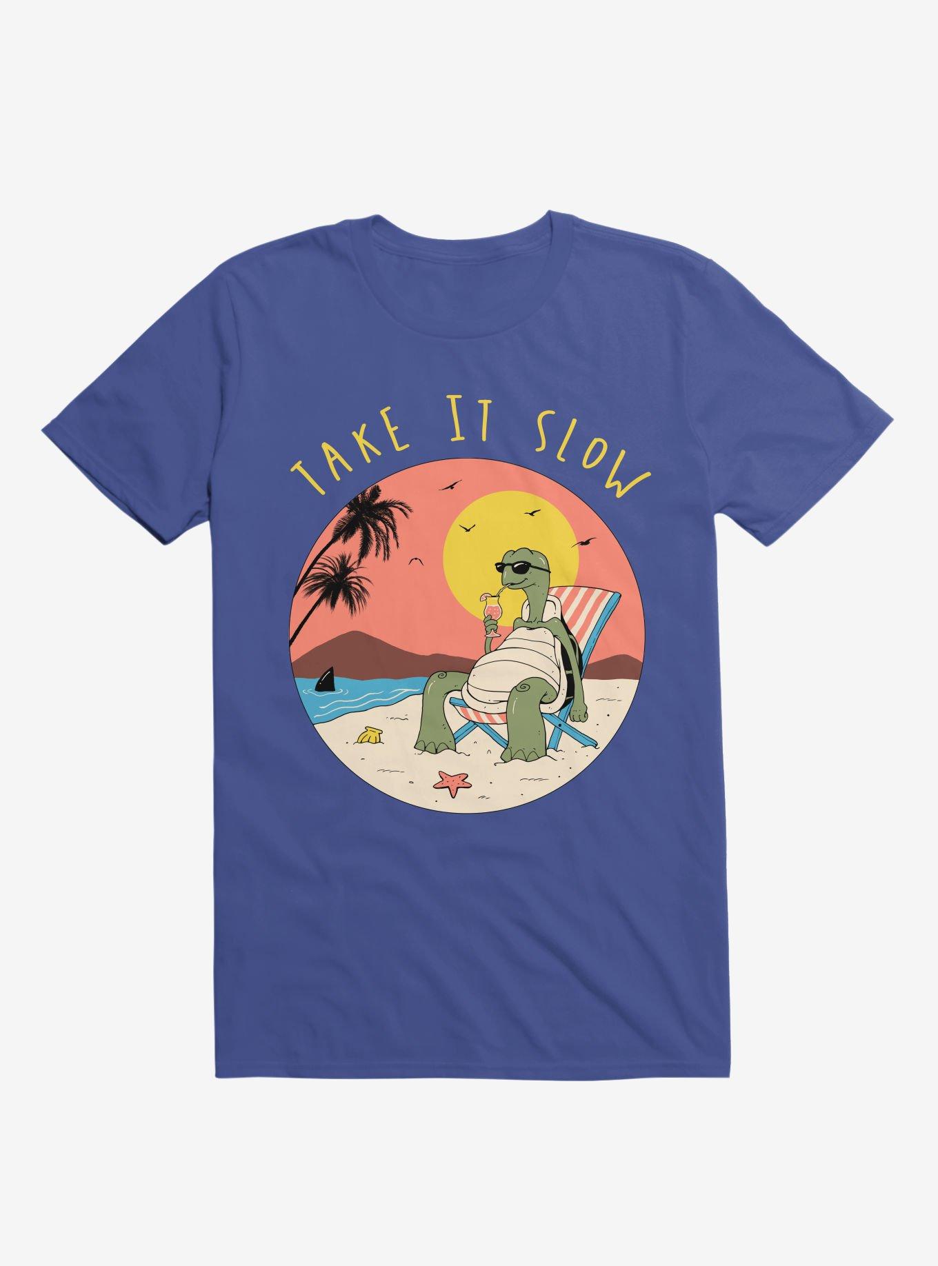 Take It Slow! Turtle Beach Royal Blue T-Shirt