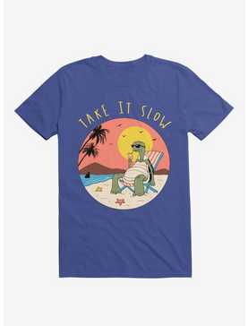 Take It Slow! Turtle Beach Royal Blue T-Shirt, , hi-res
