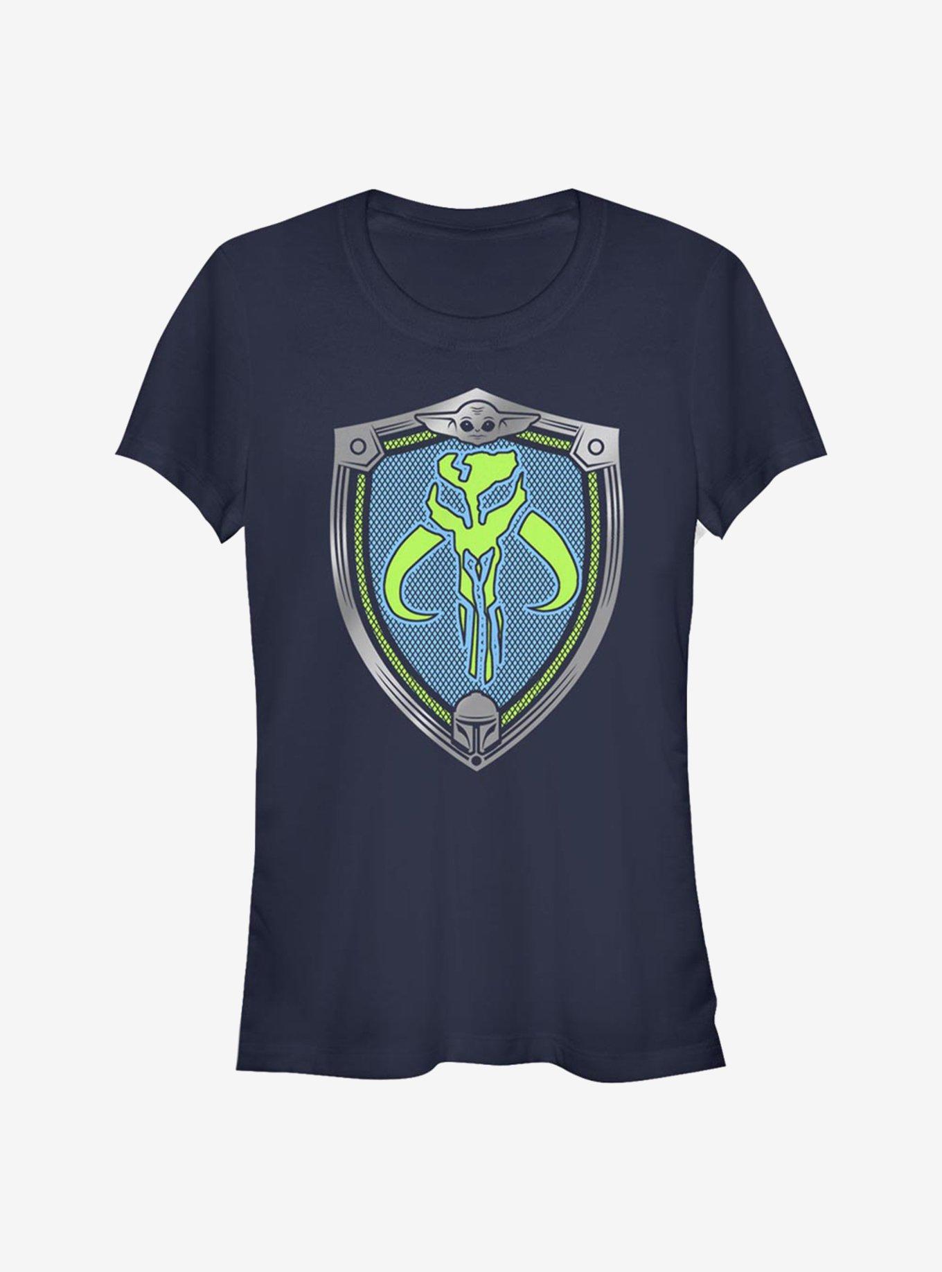 Star Wars The Mandalorian Mando Shield Girls T-Shirt, NAVY, hi-res