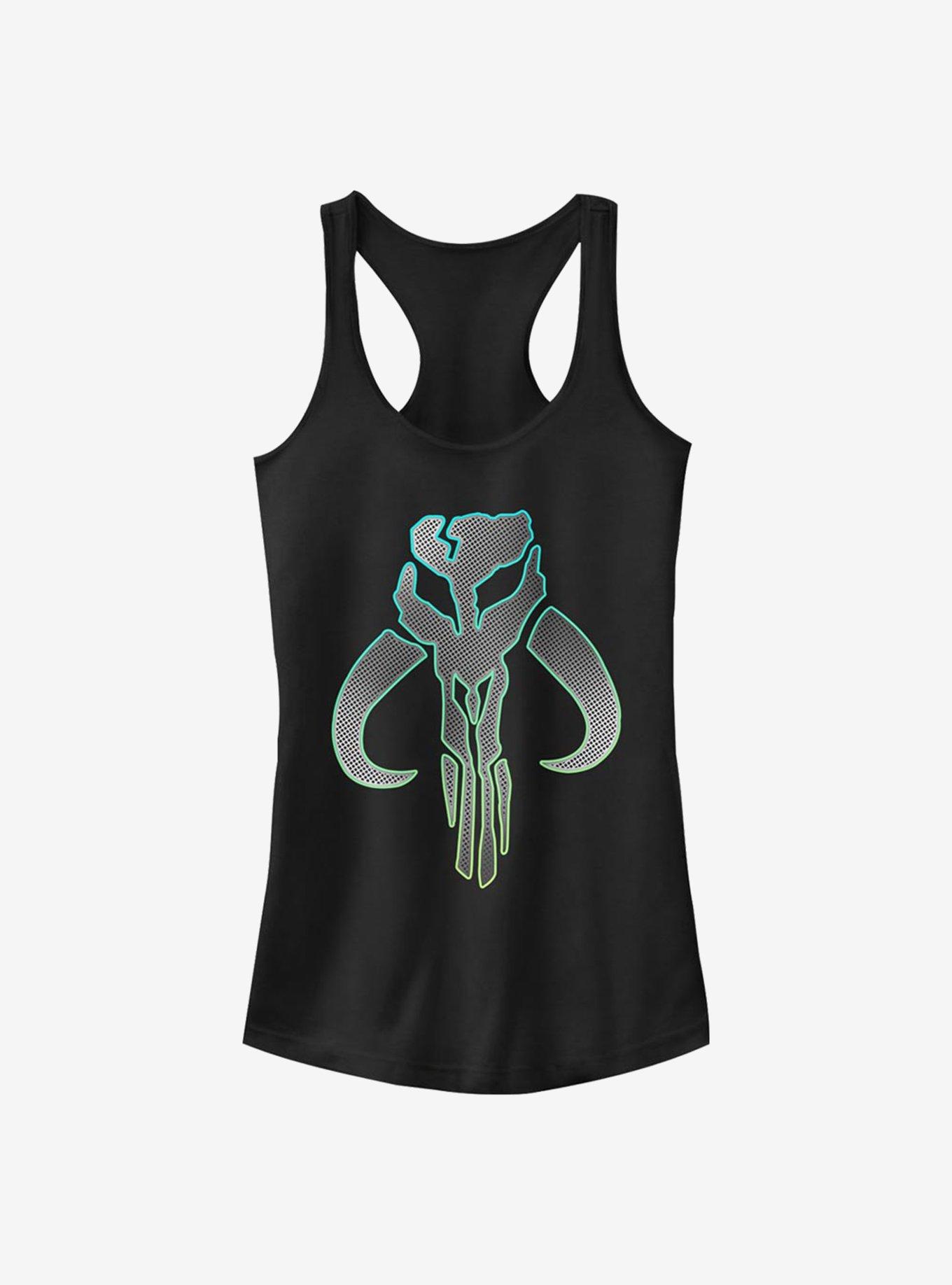 Star Wars The Mandalorian Mando Silver Girls Tank, BLACK, hi-res