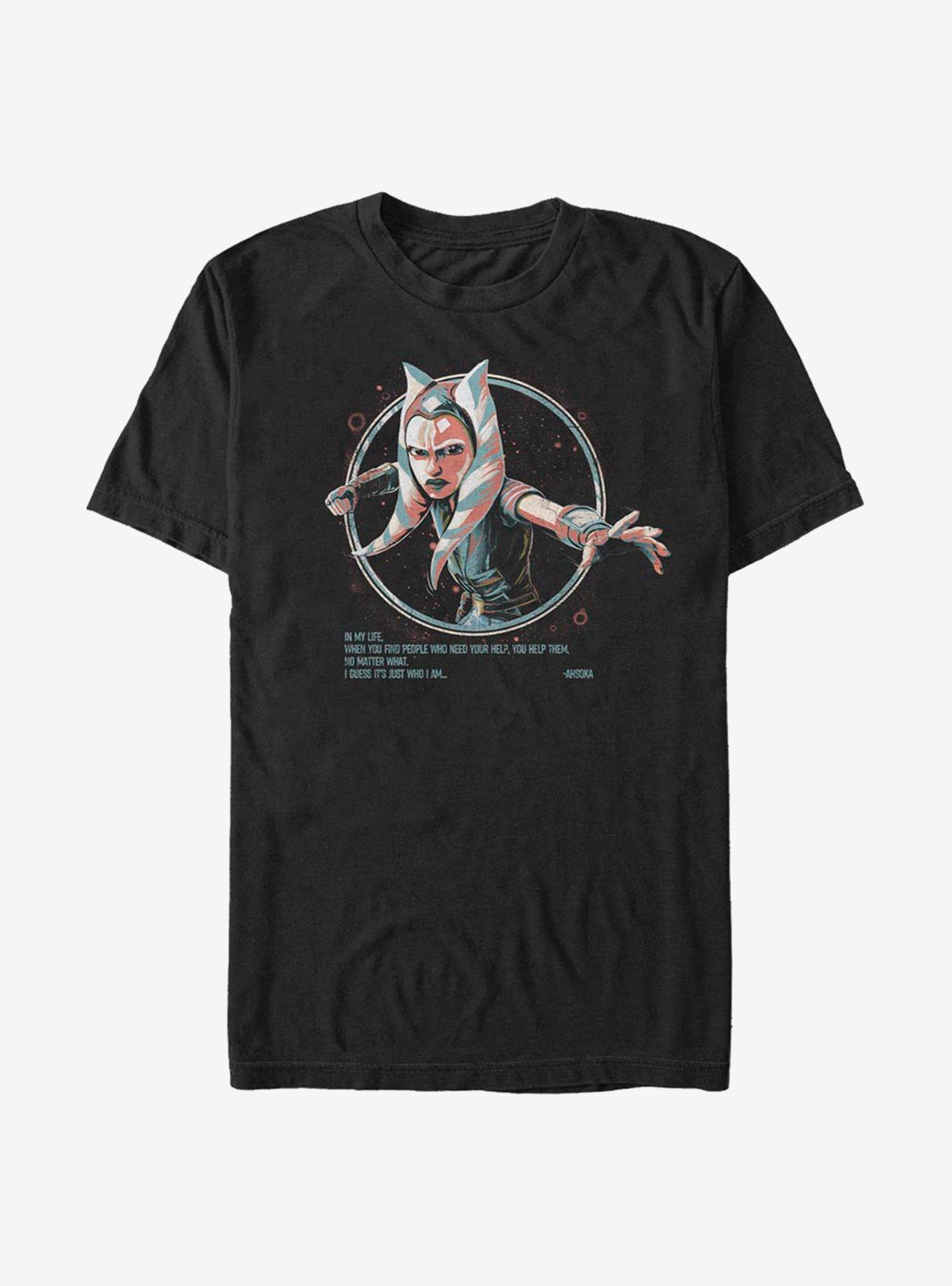 Star Wars: The Clone Wars Ahsoka Just Who I Am T-Shirt, BLACK, hi-res